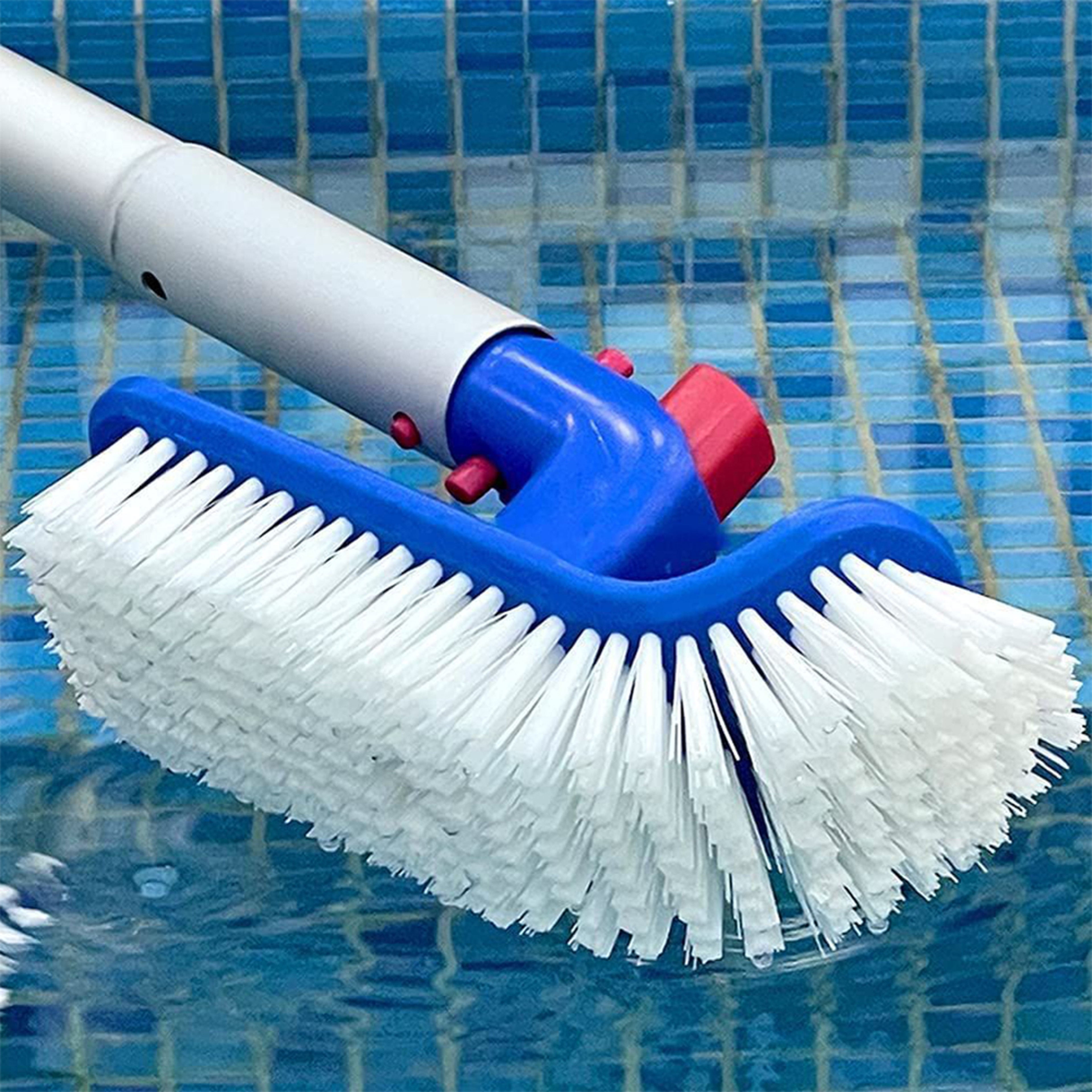 180 Degree Rotating Pool Cleaning Brush With Fine Bristles For Easy Pool Scrubbing 1