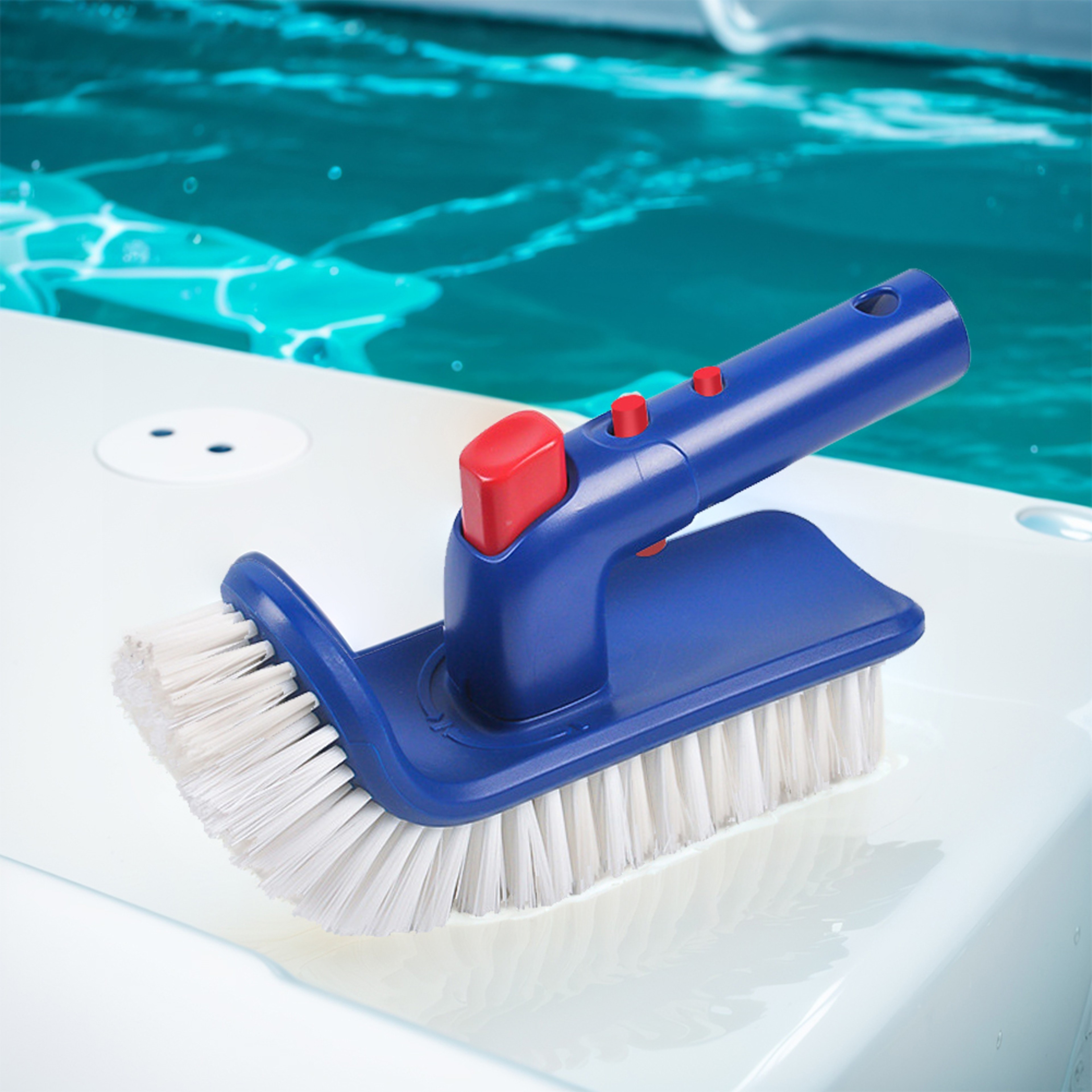 180 Degree Rotating Pool Cleaning Brush With Fine Bristles For Easy Pool Scrubbing 2