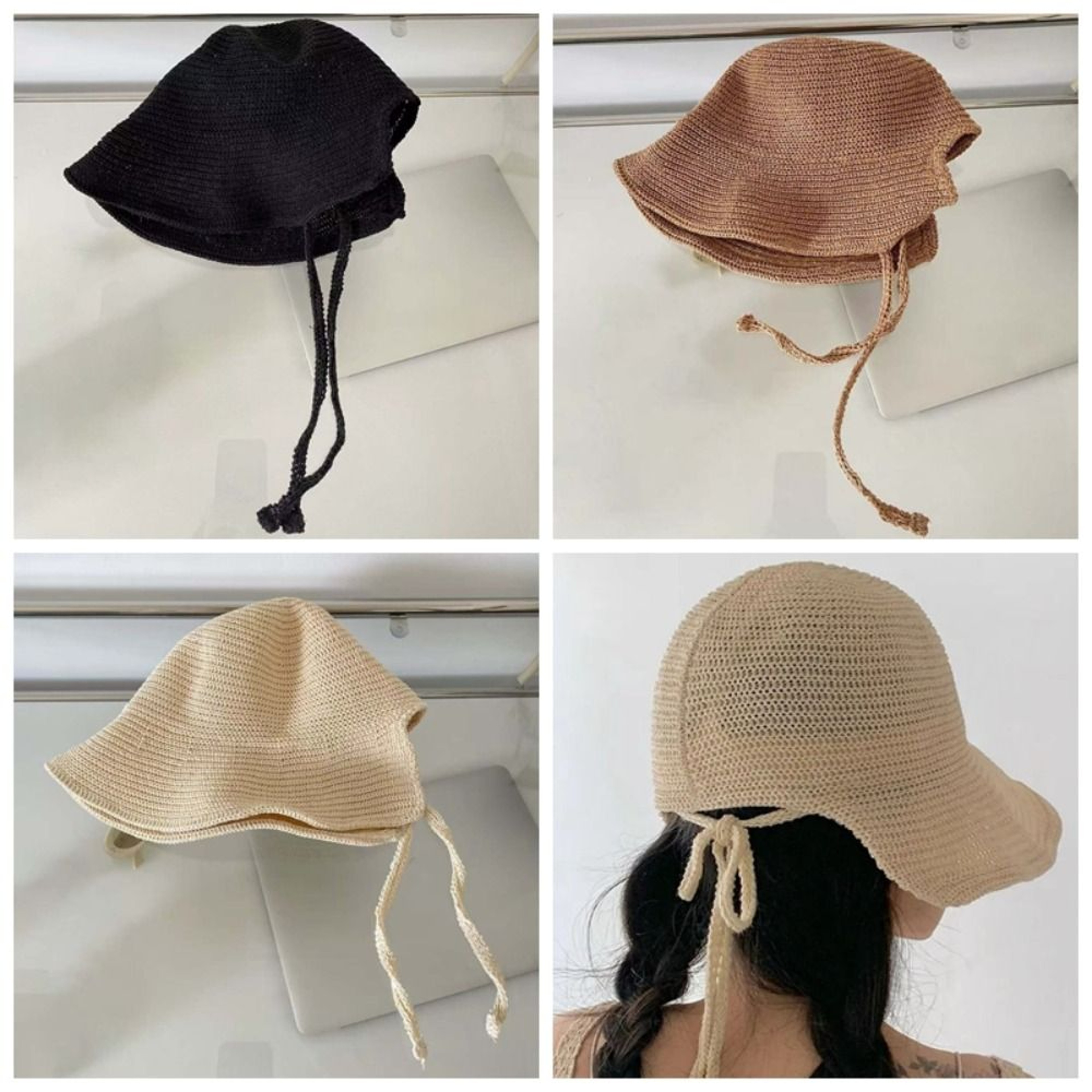 Coastal Breeze Wide Brim Straw Hat For Women Foldable Beach Sun Hat 5