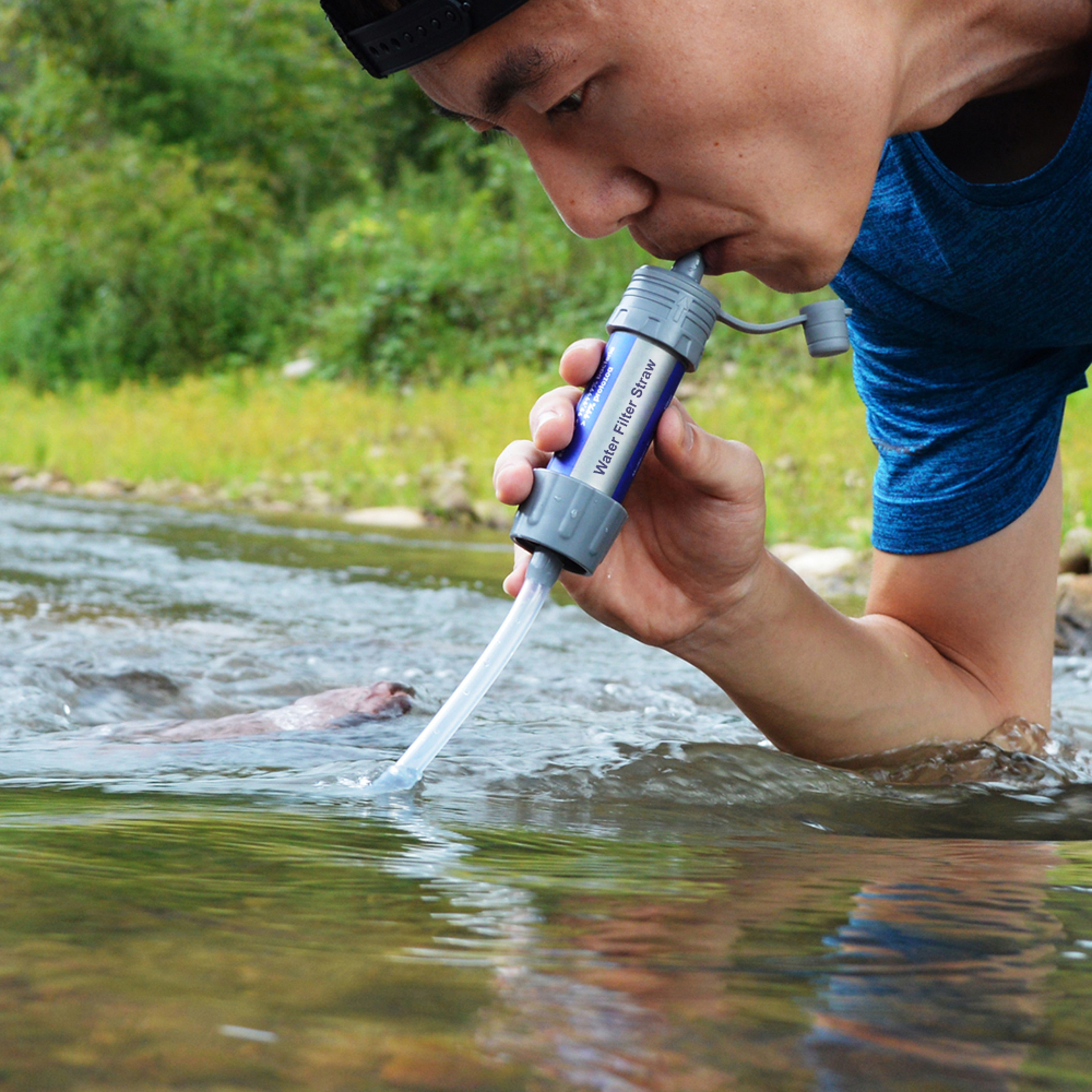 Portable Survival Water Filter Straw Emergency Water Purifier For Camping Hiking  Travel 0