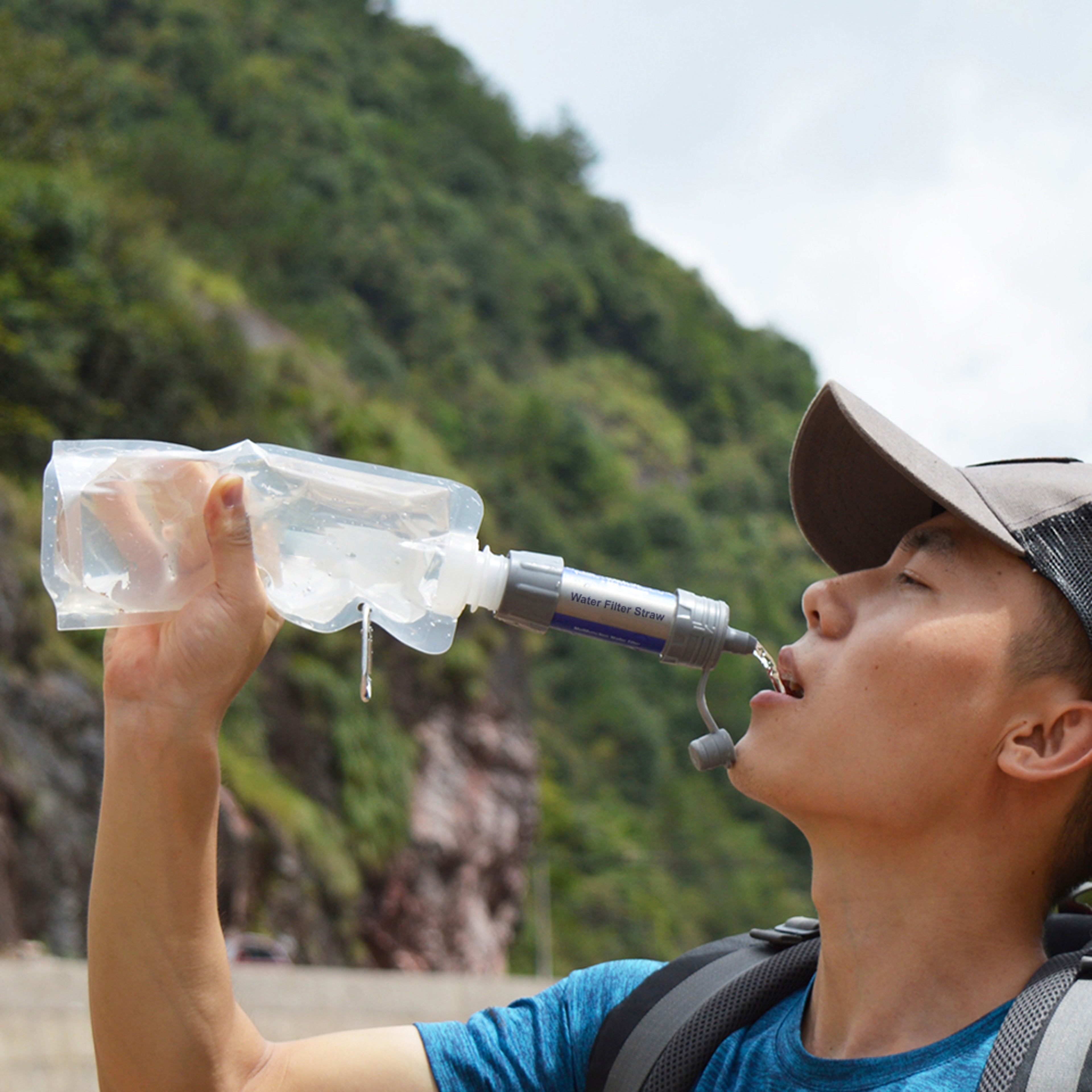 Portable Survival Water Filter Straw Emergency Water Purifier For Camping Hiking  Travel 4
