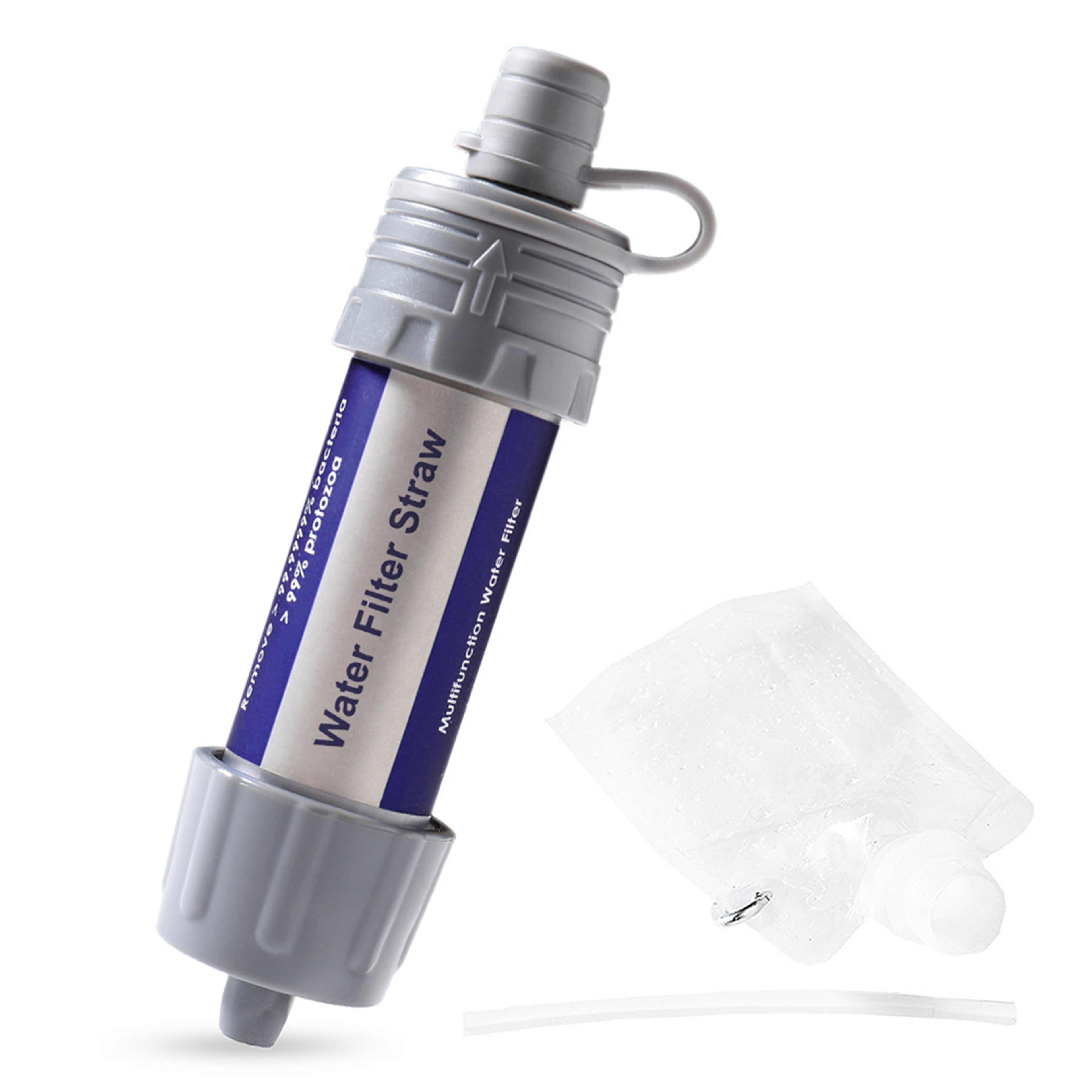 Portable Survival Water Filter Straw Emergency Water Purifier For Camping Hiking  Travel 5