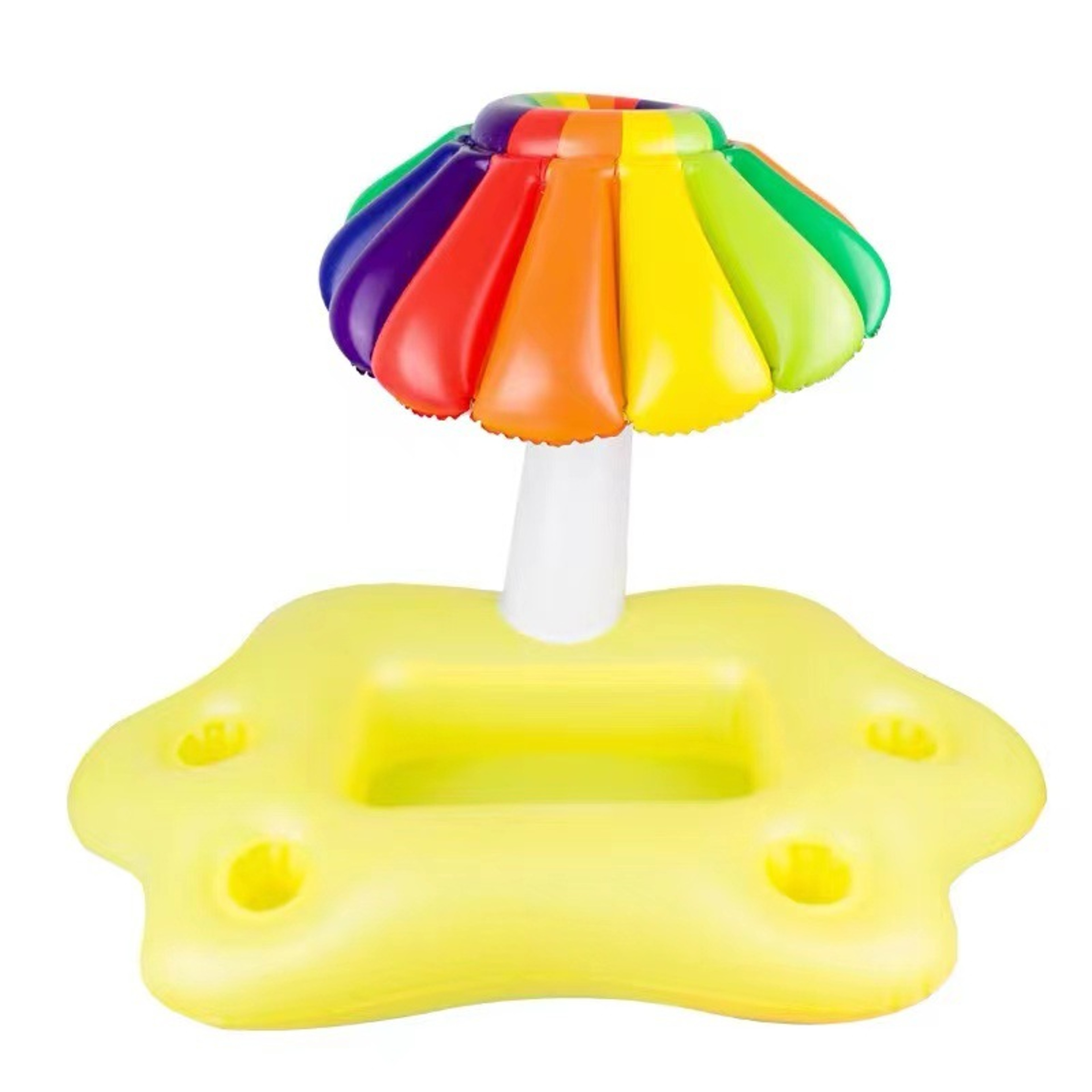 Inflatable Drink Holder Pool Float Cooler With Rainbow Cloud Palm Tree  Umbrella 5