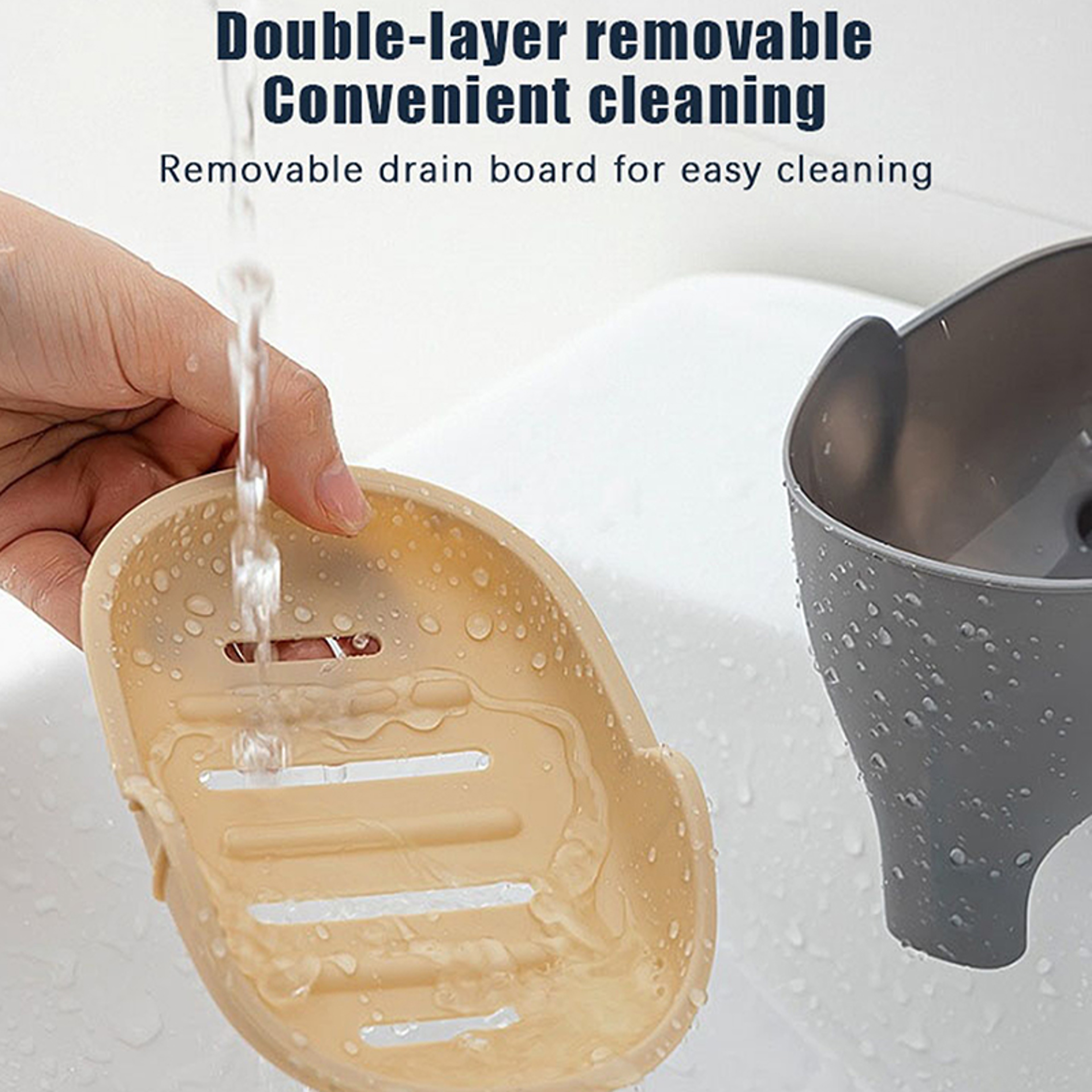 Elephant Self Draining Soap Dish With Waterproof Drain Rack  Cute Bathroom Soap Dish  Soap Saver Tr 2