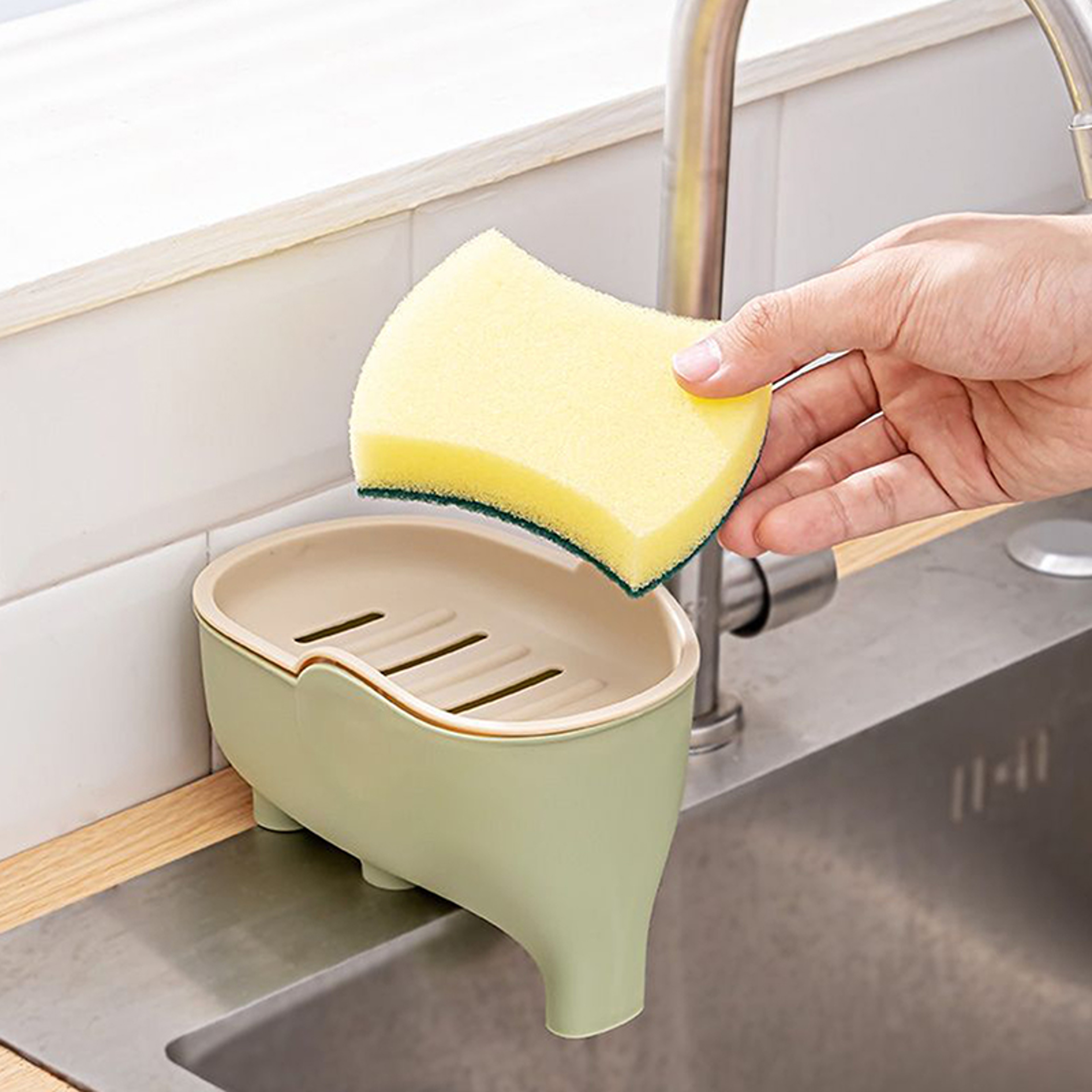Elephant Self Draining Soap Dish With Waterproof Drain Rack  Cute Bathroom Soap Dish  Soap Saver Tr 3