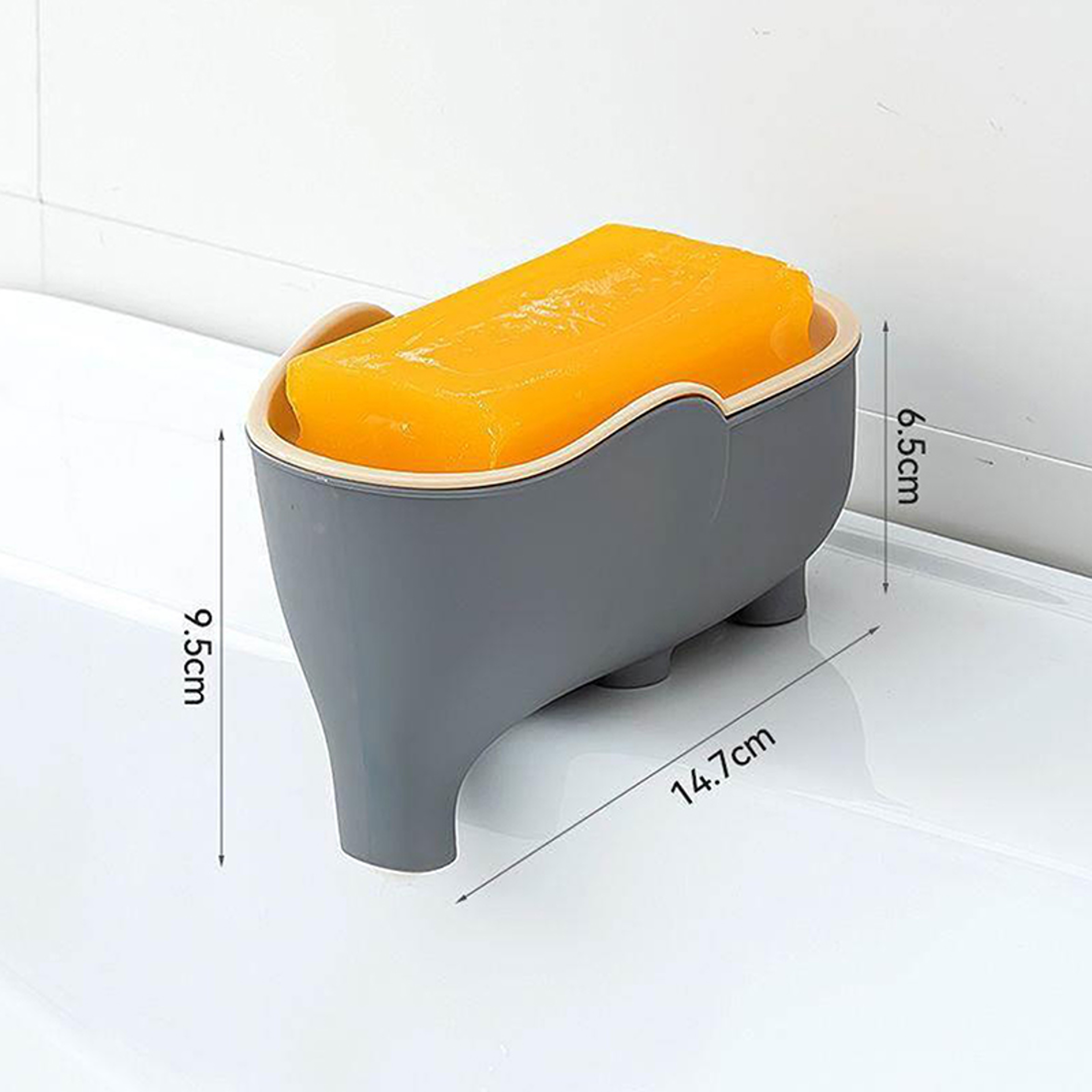 Elephant Self Draining Soap Dish With Waterproof Drain Rack  Cute Bathroom Soap Dish  Soap Saver Tr 6