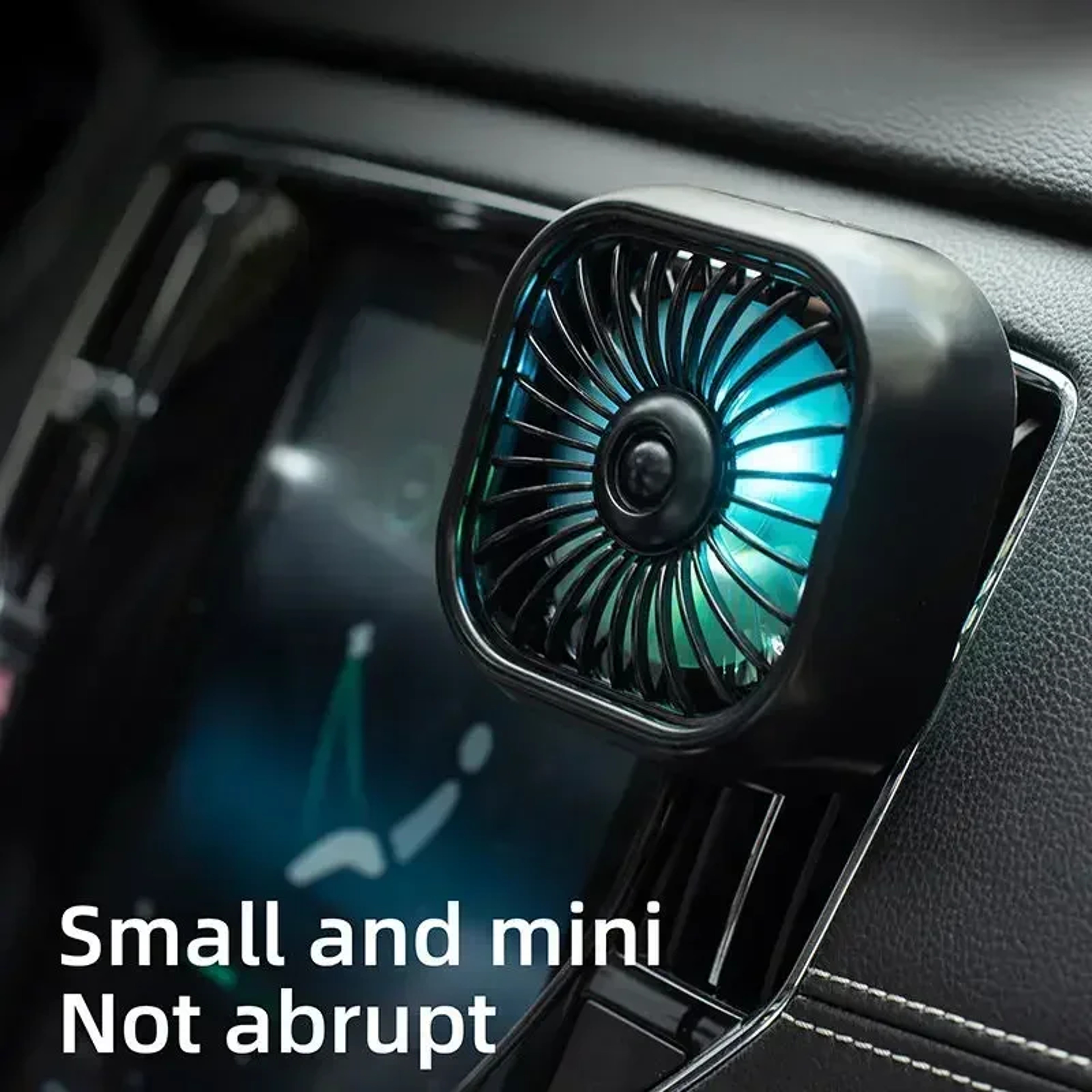 CoolBreeze USB Car Air Conditioner Fan Mini Car Cooler With 3 Speed Airflow  RGB Light 6