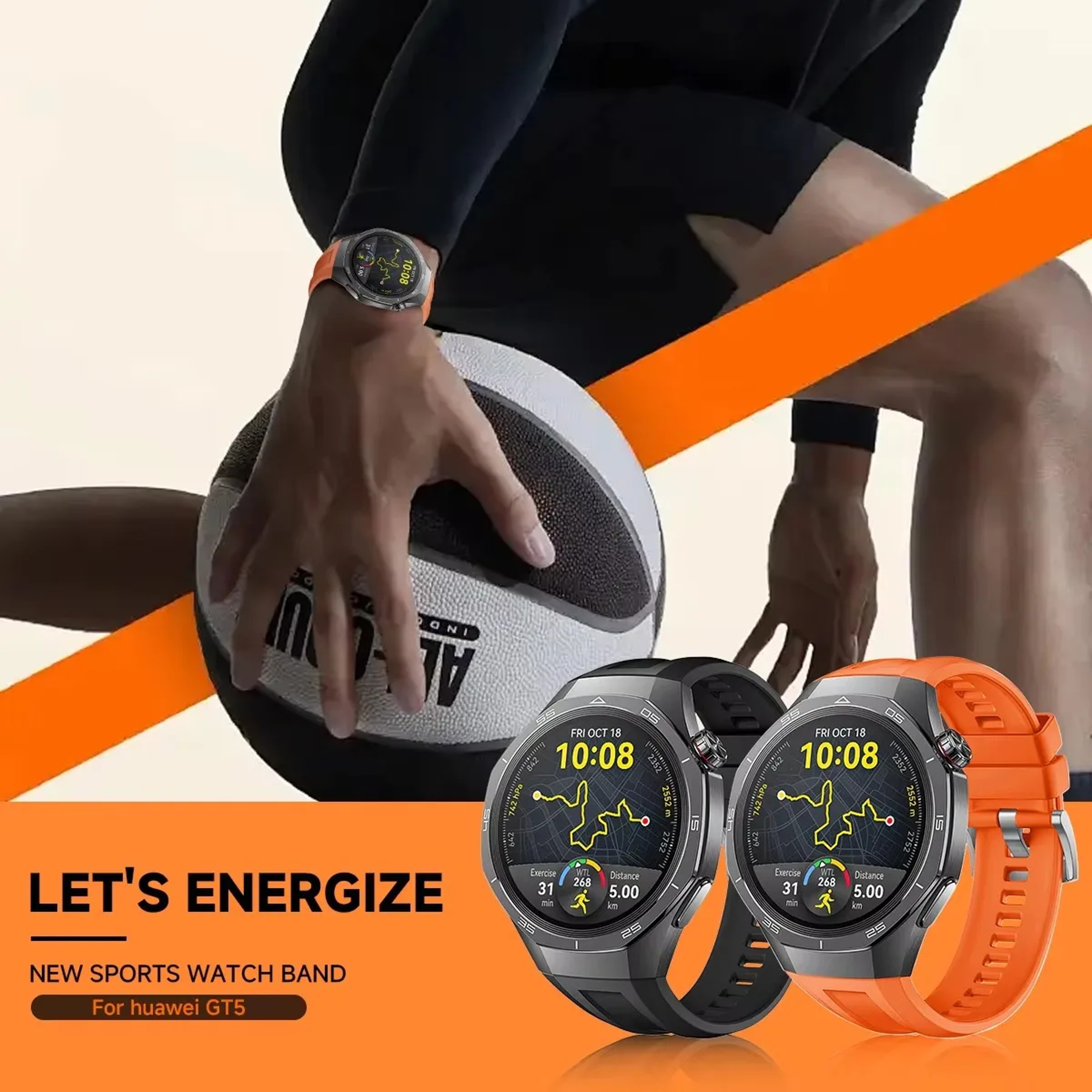 Universal Watch Strap For Huawei Watch GT 5 Pro Silicone Sport Band With Breathable Pin Buckle 4