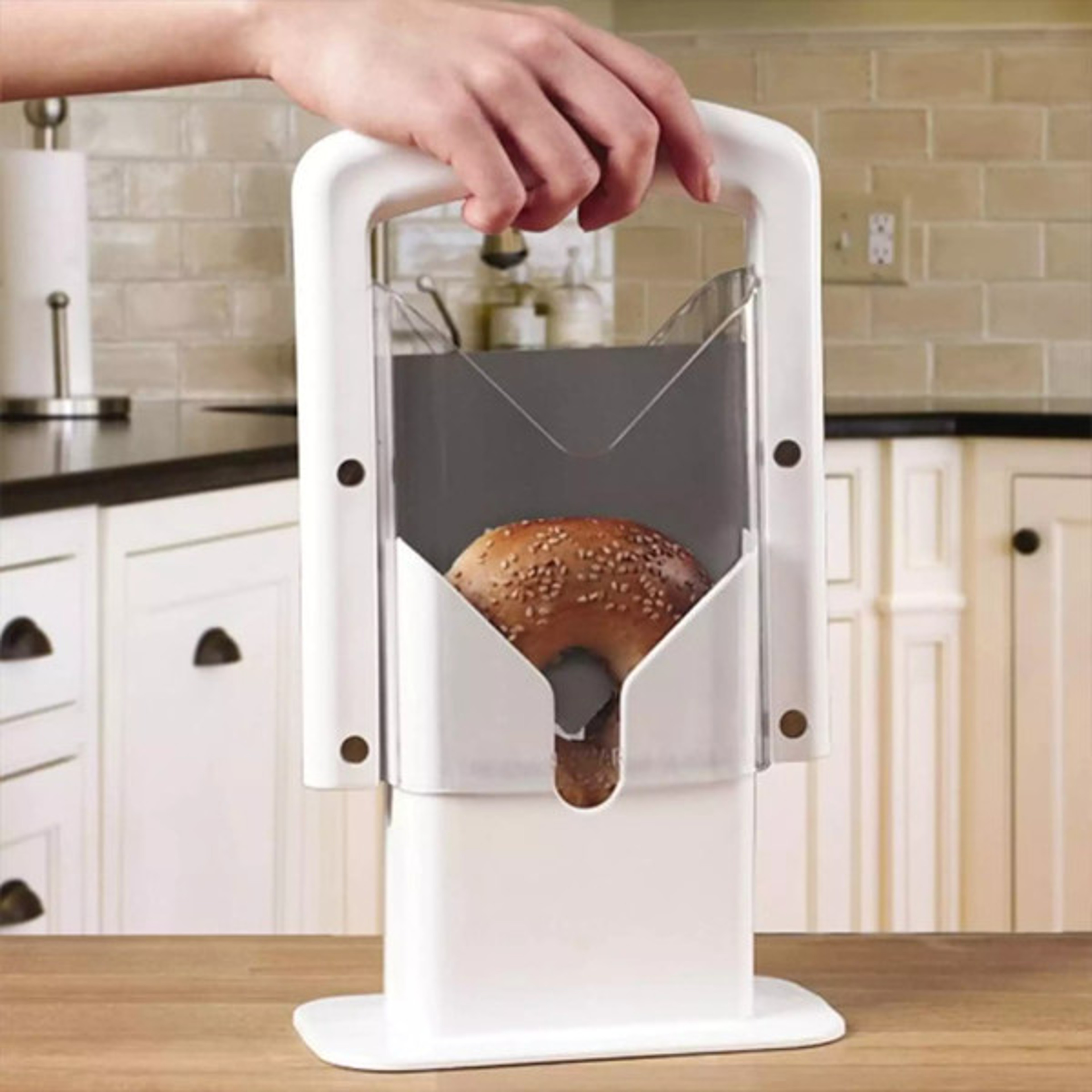 Stainless Steel Bagel Slicer For Small & Large Bagels – view 1