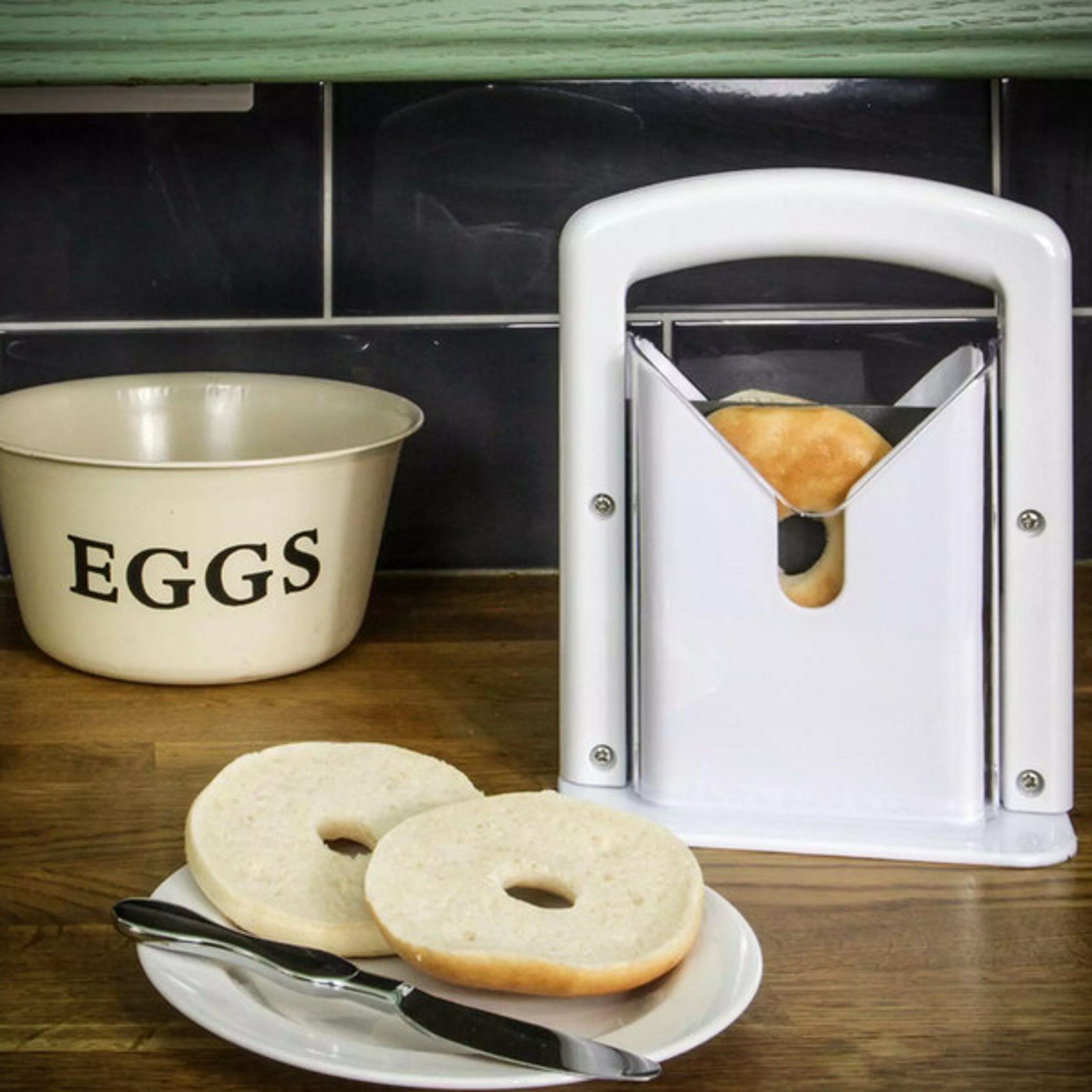 Stainless Steel Bagel Slicer For Small & Large Bagels – view 5