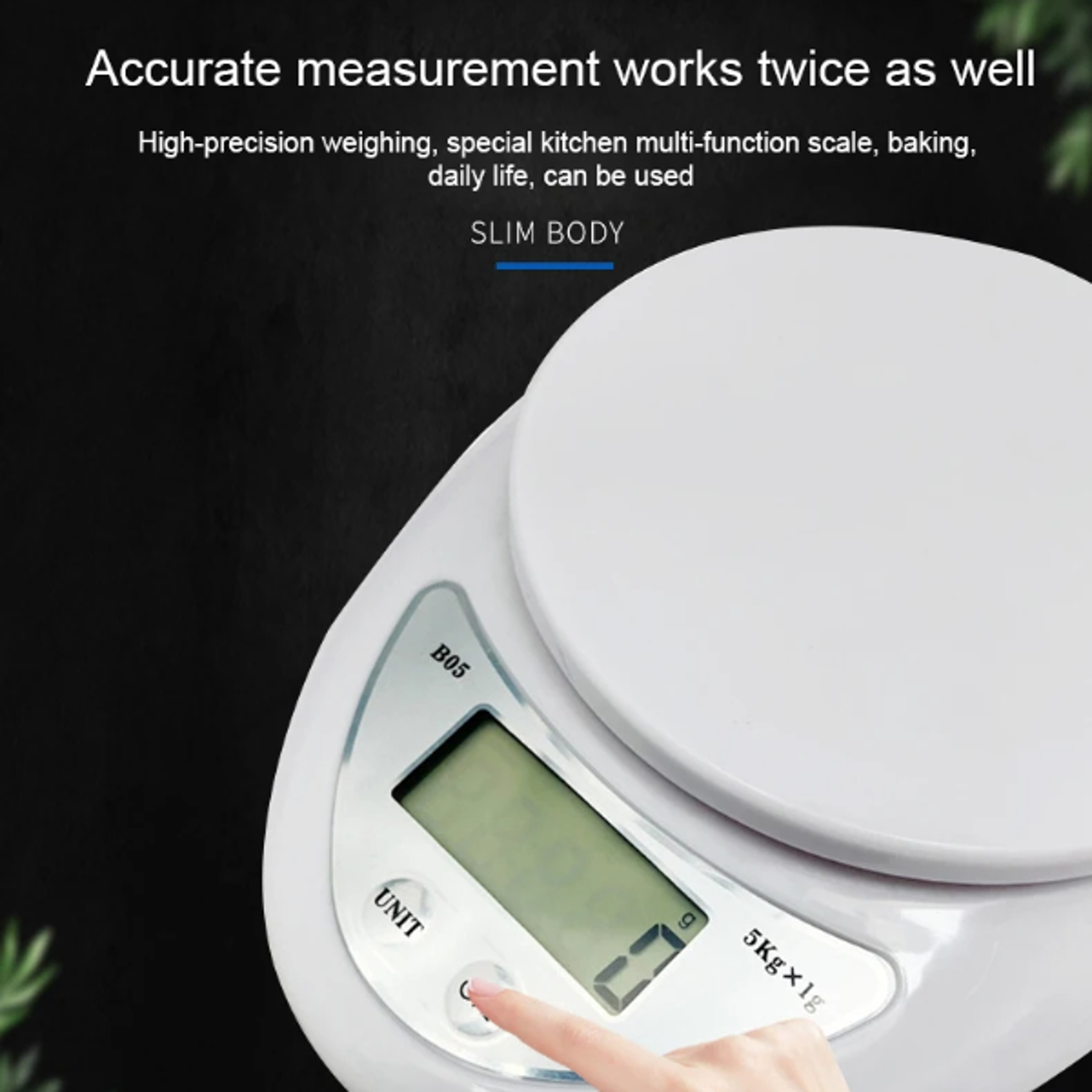 Portable digital scale with tare function for cooking