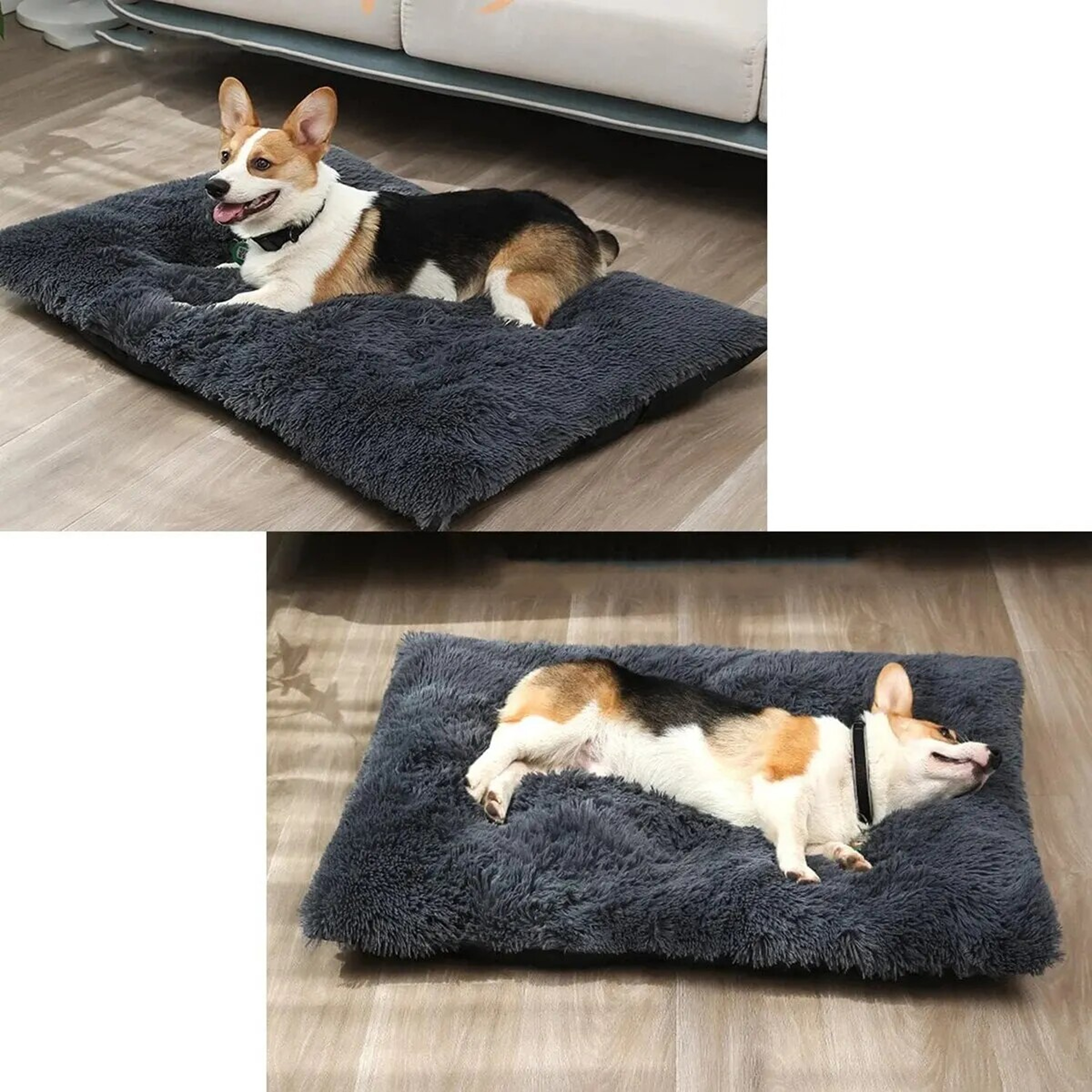 Plush Washable Large Dog Bed: Anti-Anxiety, Warm Cushion Mat – view 3
