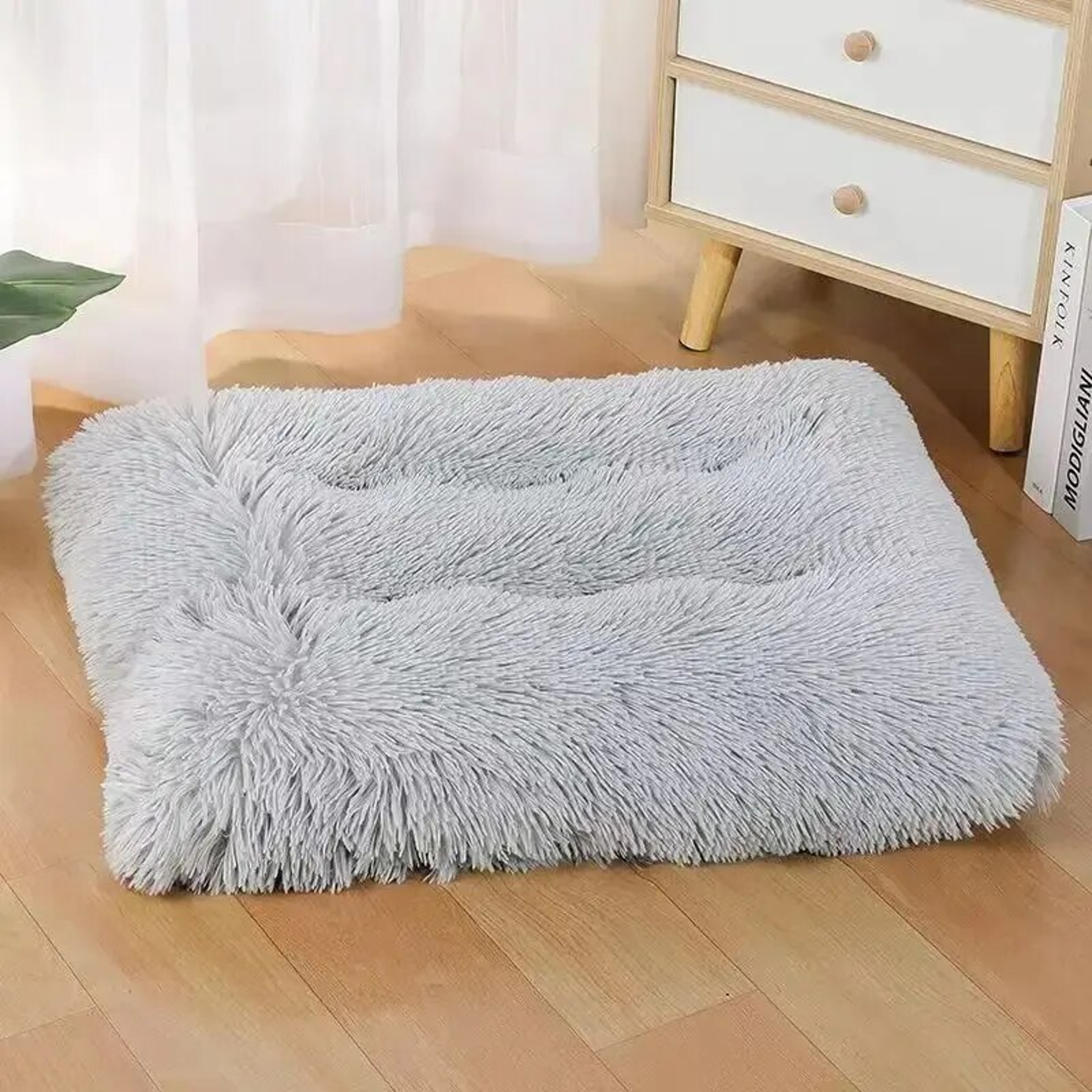 Plush Washable Large Dog Bed: Anti-Anxiety, Warm Cushion Mat – view 7