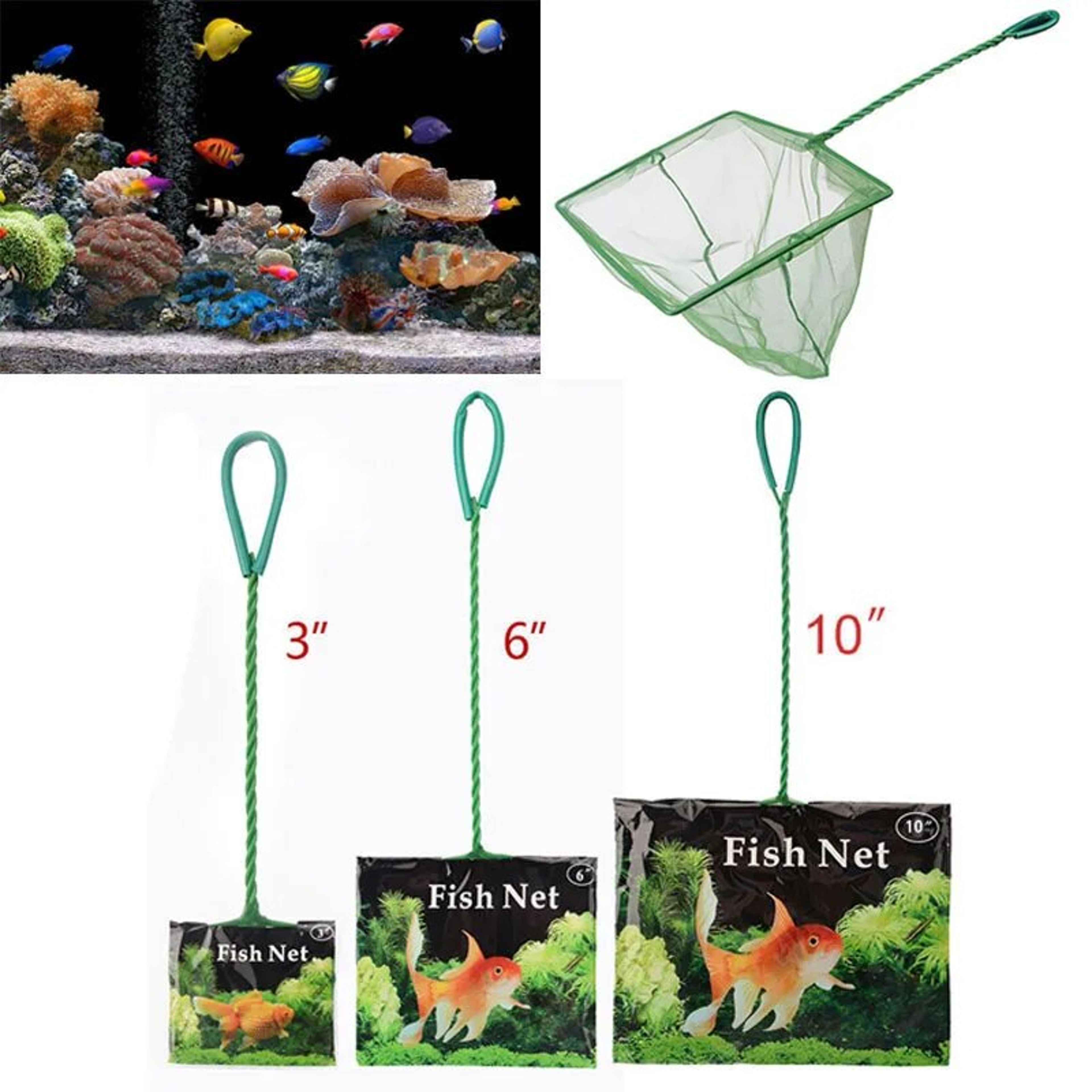 Portable Fish Net with Long Handle: Aquarium Accessories for Fish Tank Cleaning & Landing Net – view 1