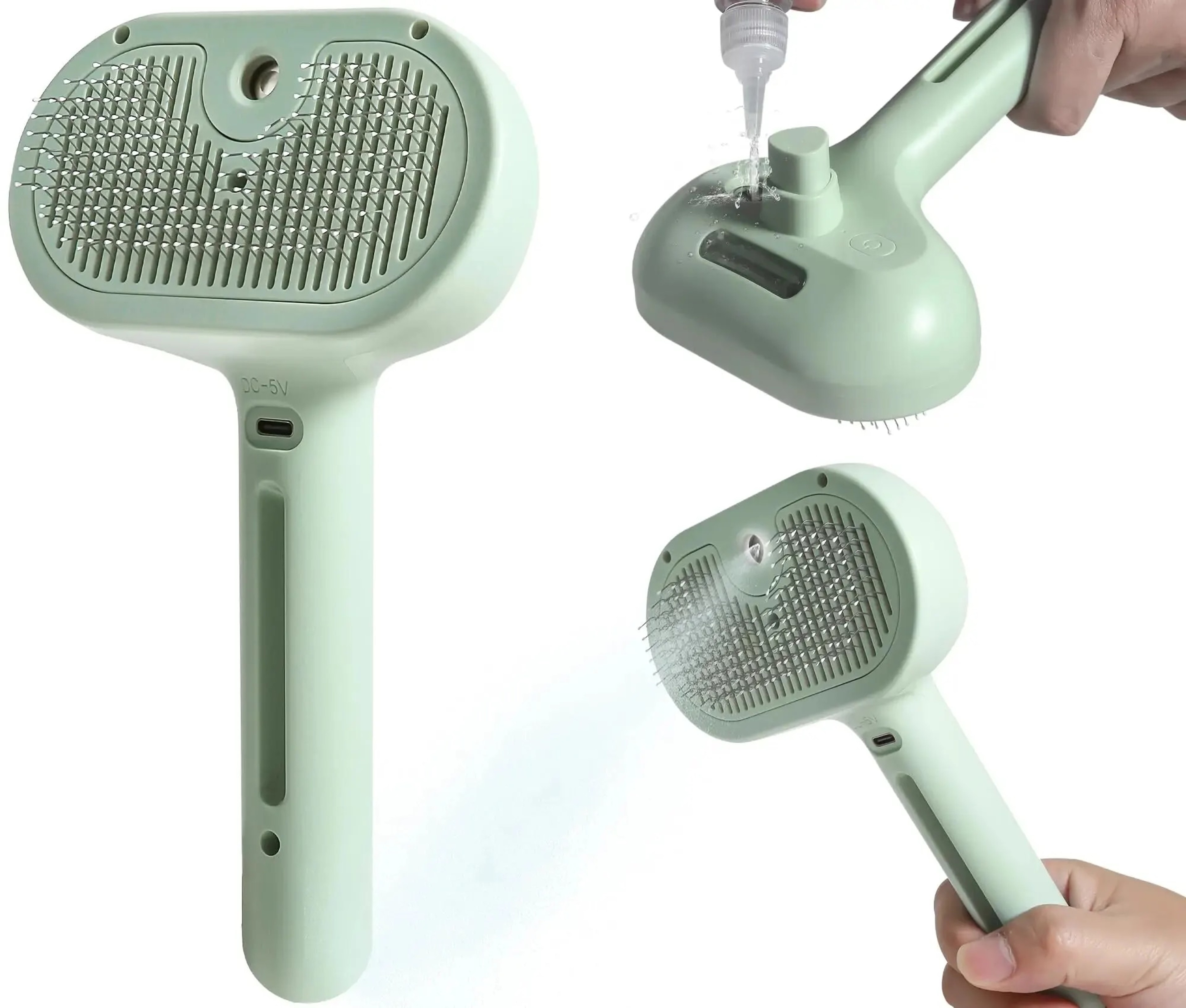 Steamy Cat Brush: 2-in-1 Shedding & Cleaning Tool with Water Tank – view 9
