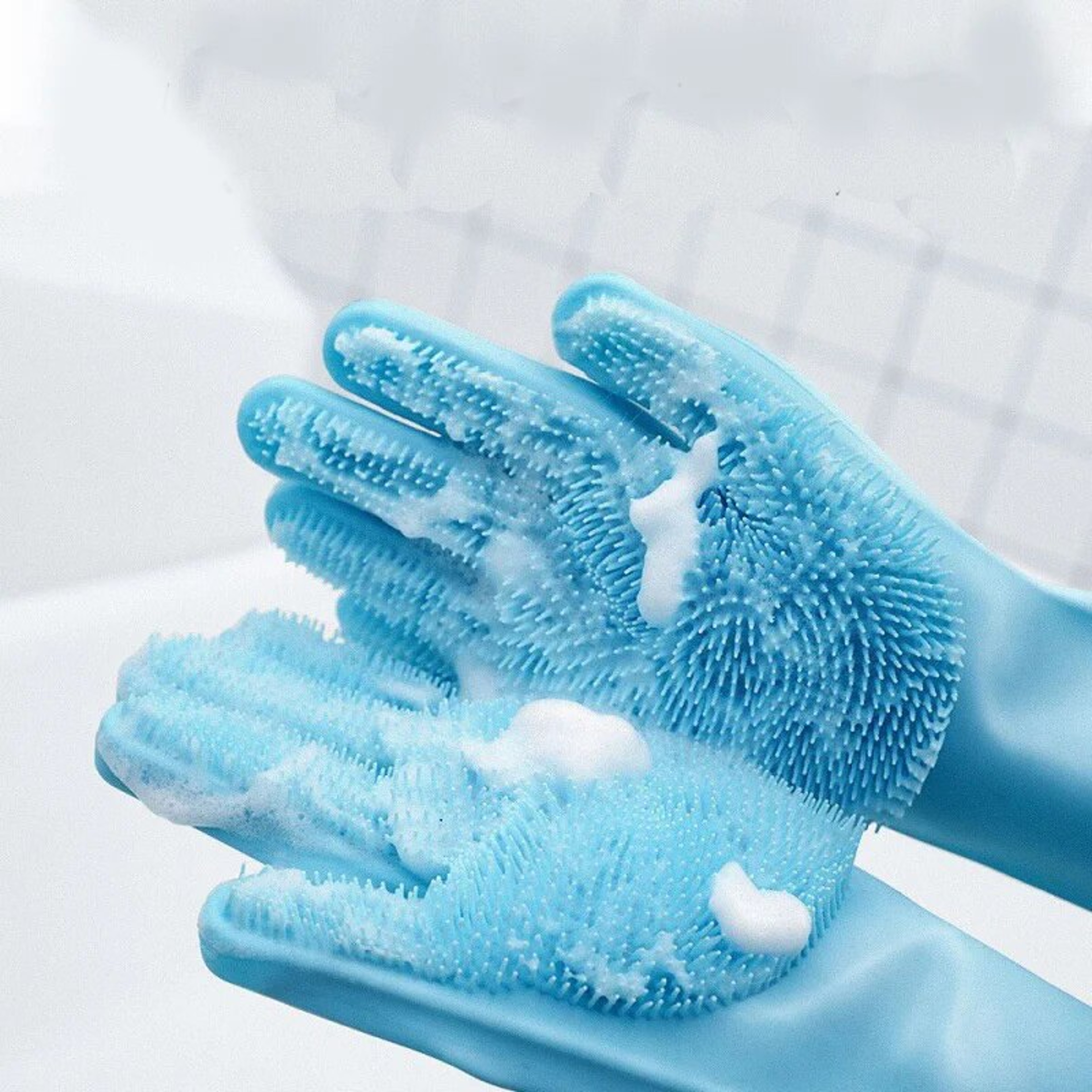 Silicone dog clean gloves pet bath massage soft glove wash tools – view 4