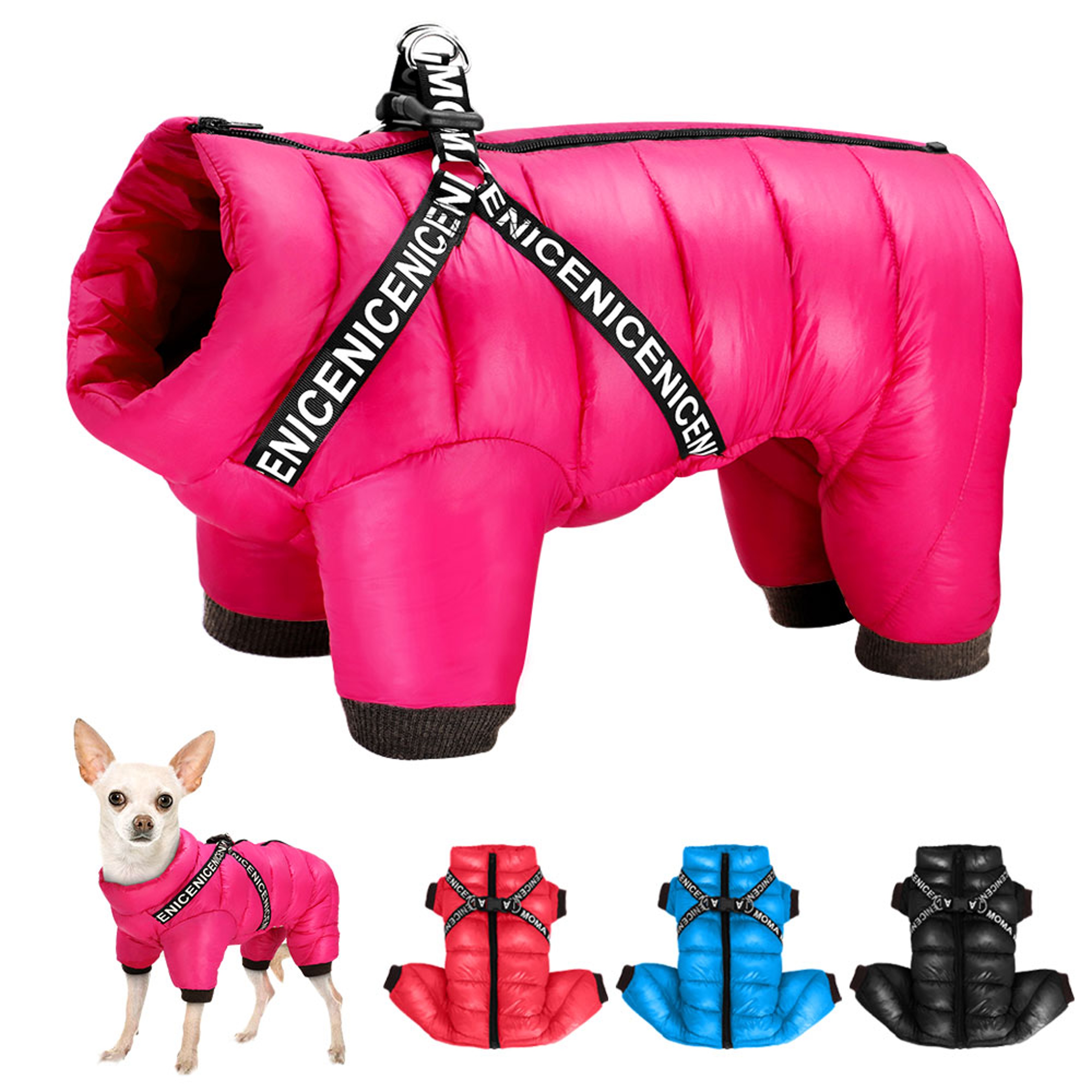 Winter Dog Clothes: Super Warm Pet Jacket Coat with Harness | Waterproof Puppy Clothing Hoodies for Small to Medium Dogs – view 1