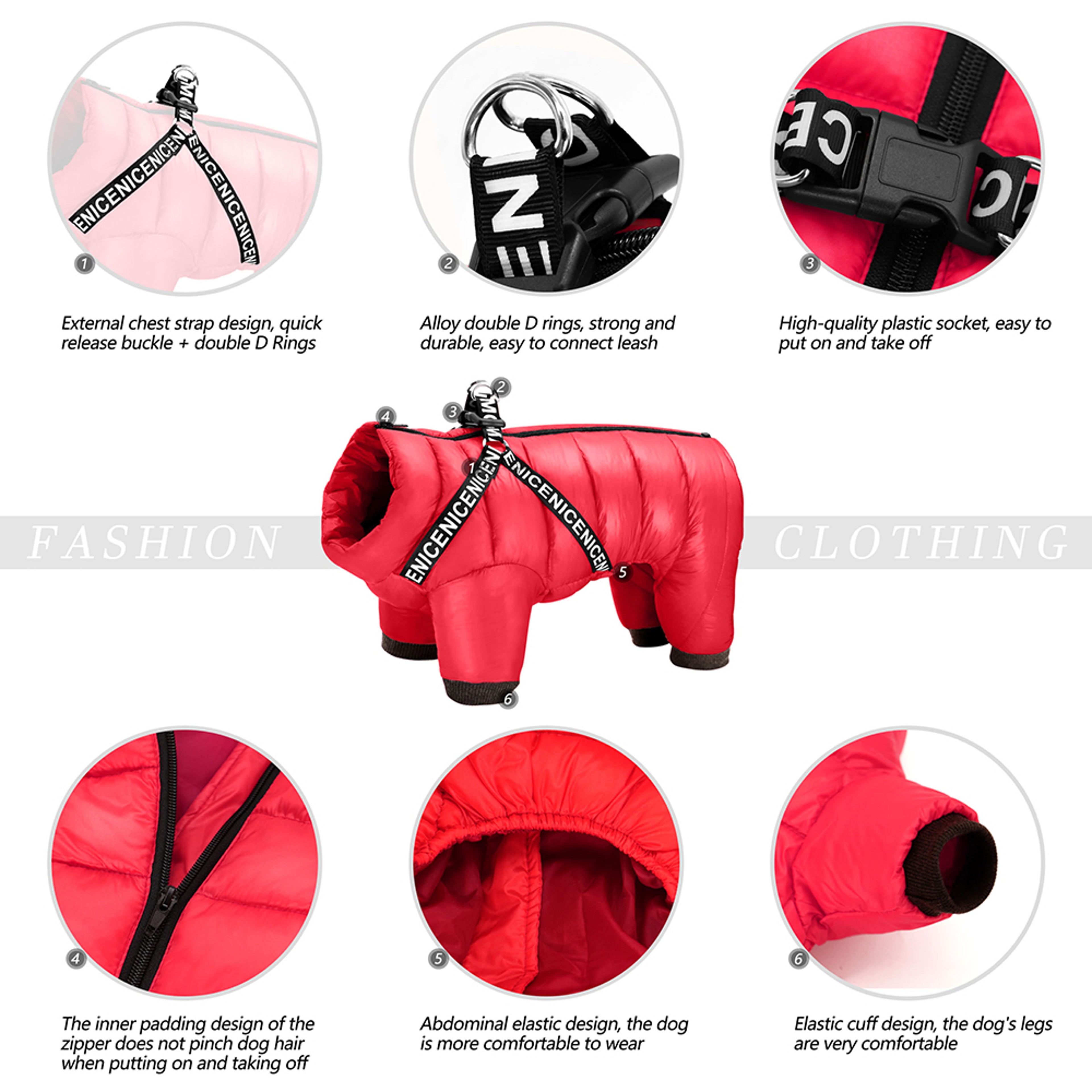 Winter Dog Clothes: Super Warm Pet Jacket Coat with Harness | Waterproof Puppy Clothing Hoodies for Small to Medium Dogs – view 3