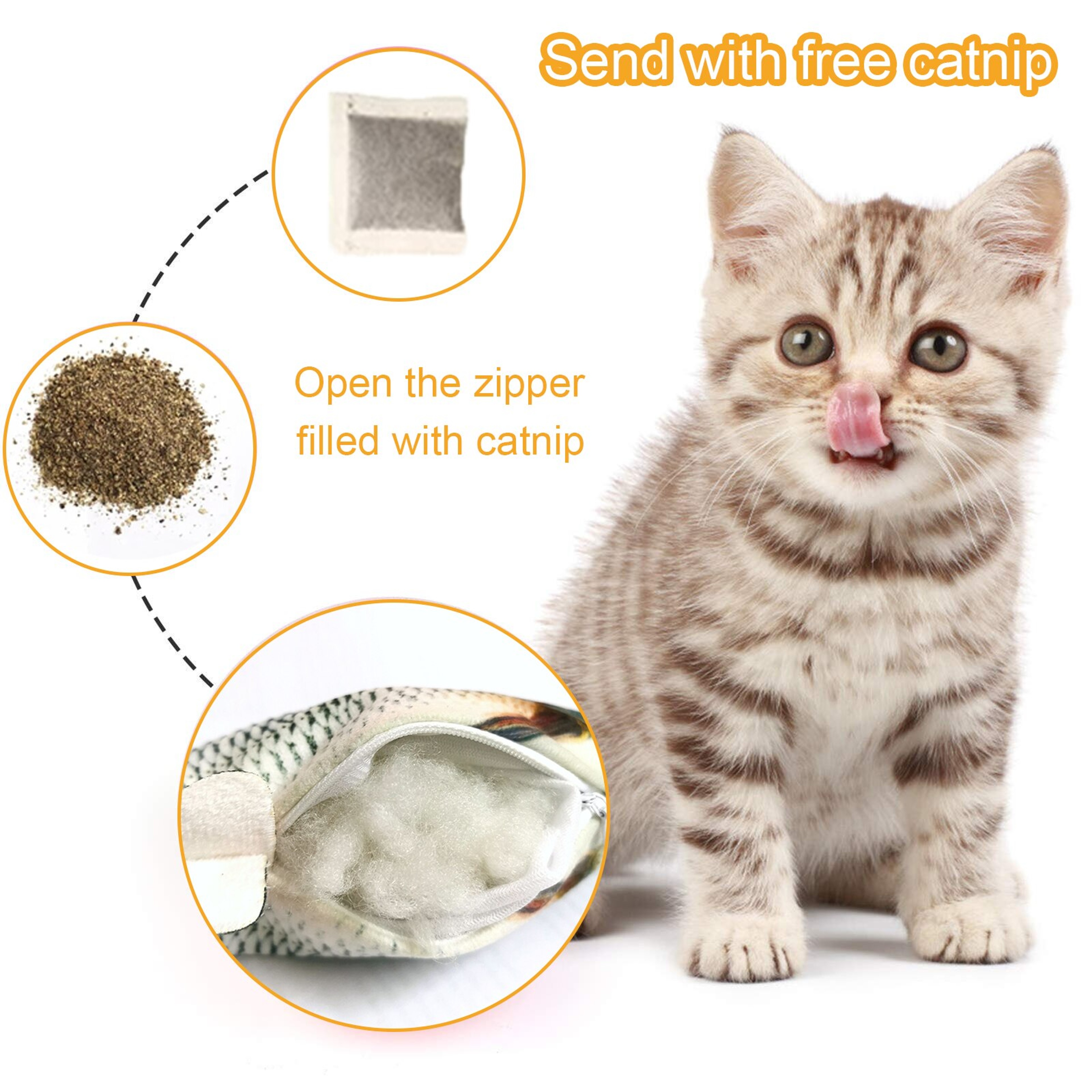 Soft Plush USB Charger Fish Cat Toy: 3D Simulation Dancing Wiggle Interaction - Ideal for Cat's Chewing & Play – view 4