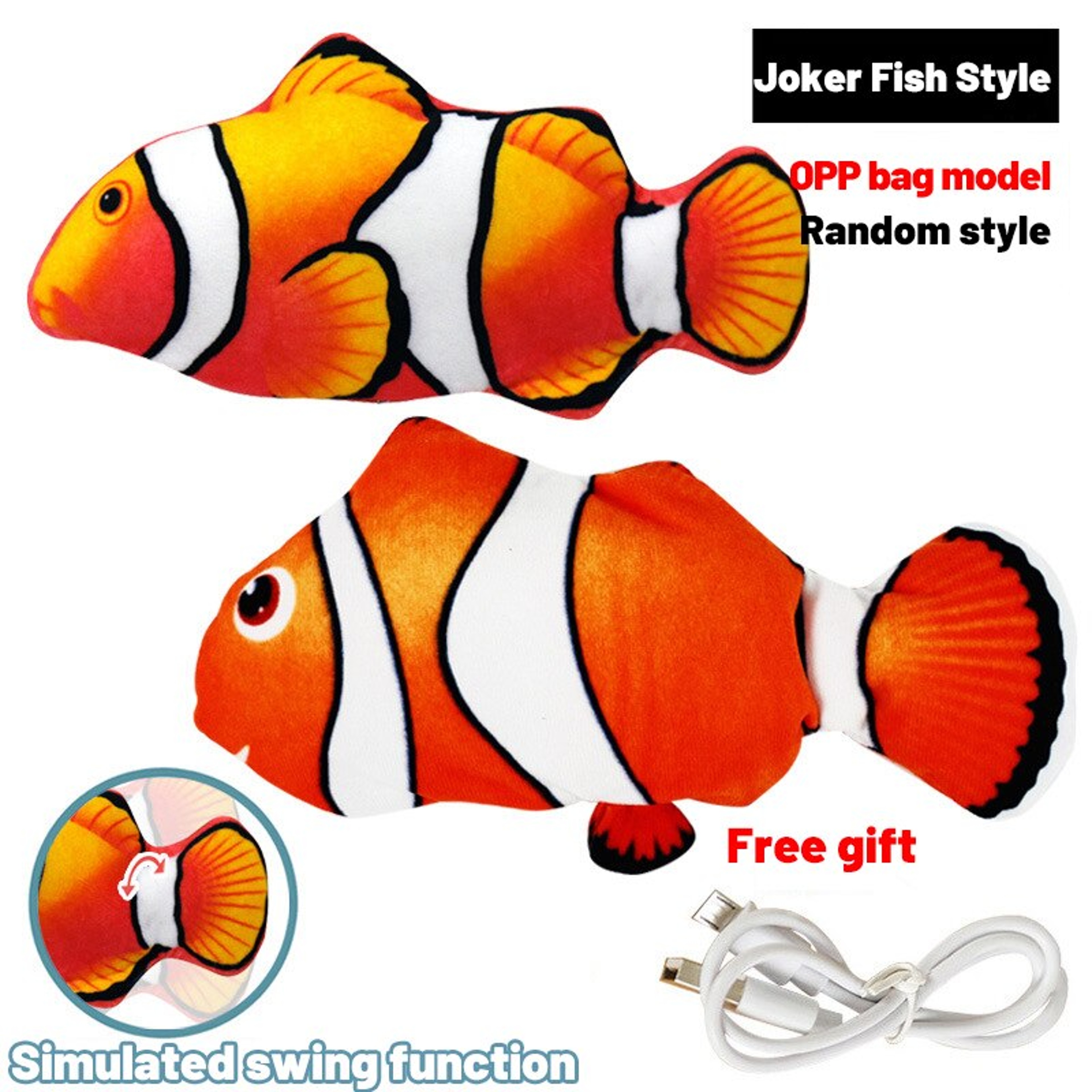 Soft Plush USB Charger Fish Cat Toy: 3D Simulation Dancing Wiggle Interaction - Ideal for Cat's Chewing & Play – view 7