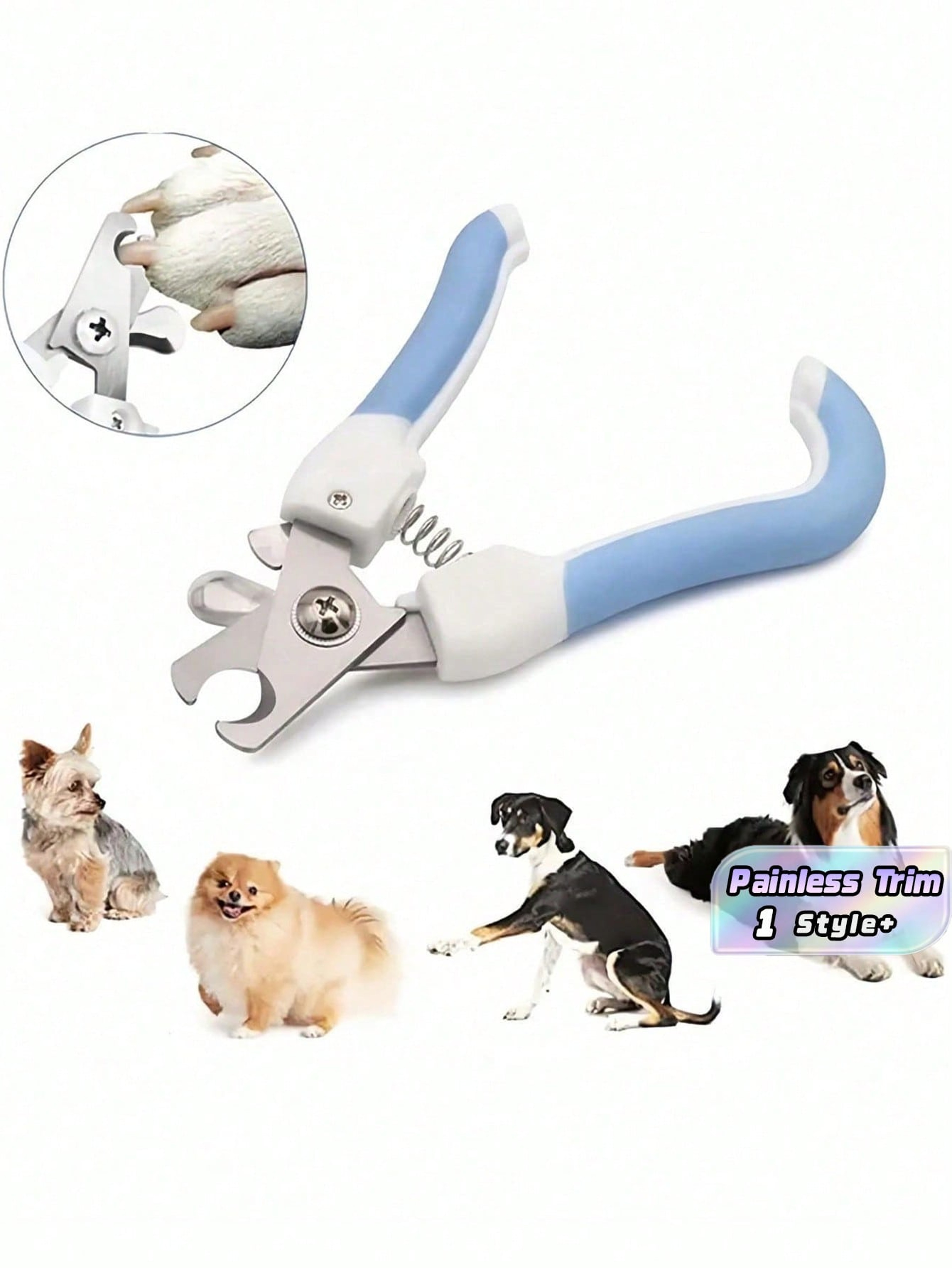 Professional Stainless Steel Pet Nail Clippers For Dogs  Cats Safety Guard Non Slip Grip 1