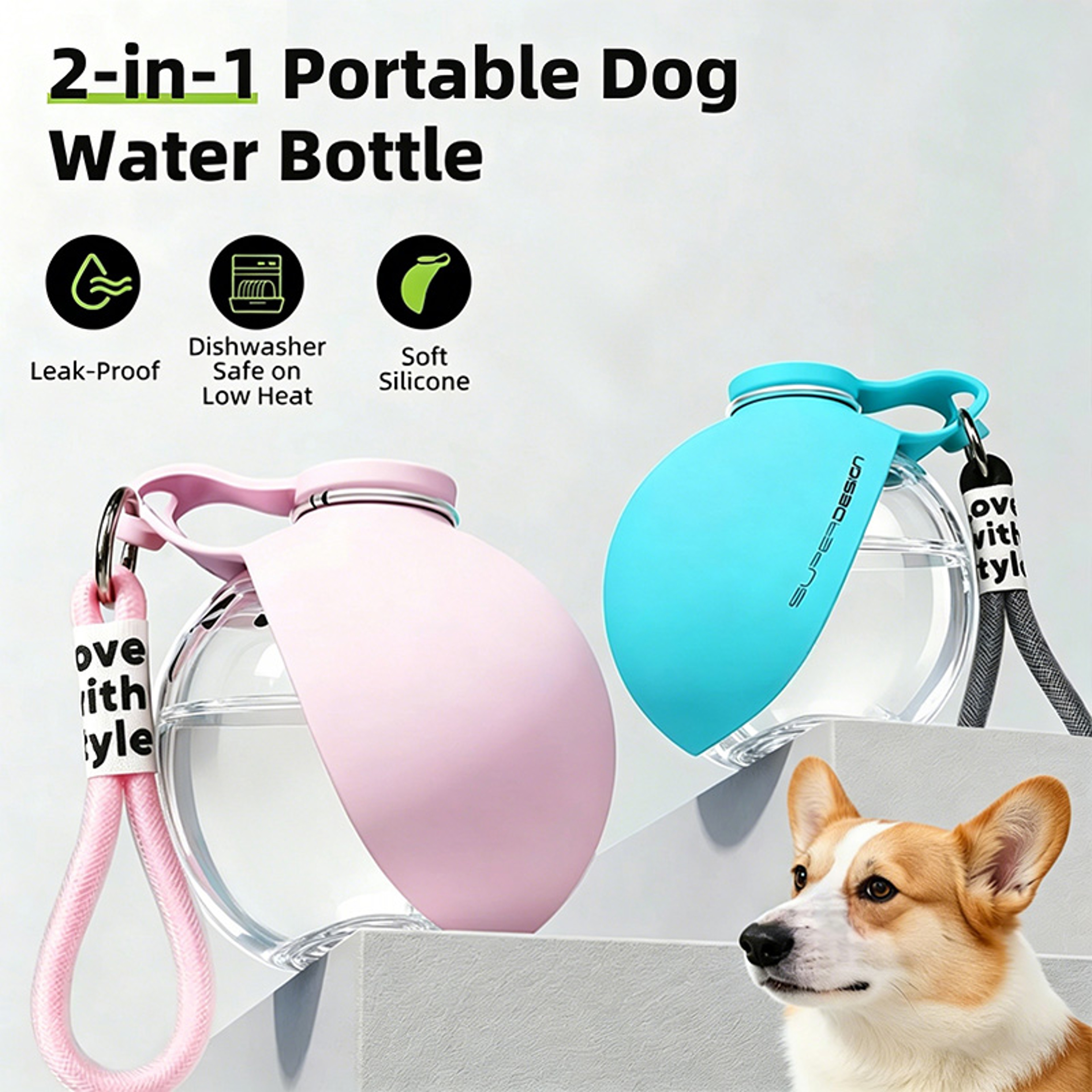 Premium Portable Dog Water Bottle 285ml Leak Proof Travel Pet Water Dispenser – view 2