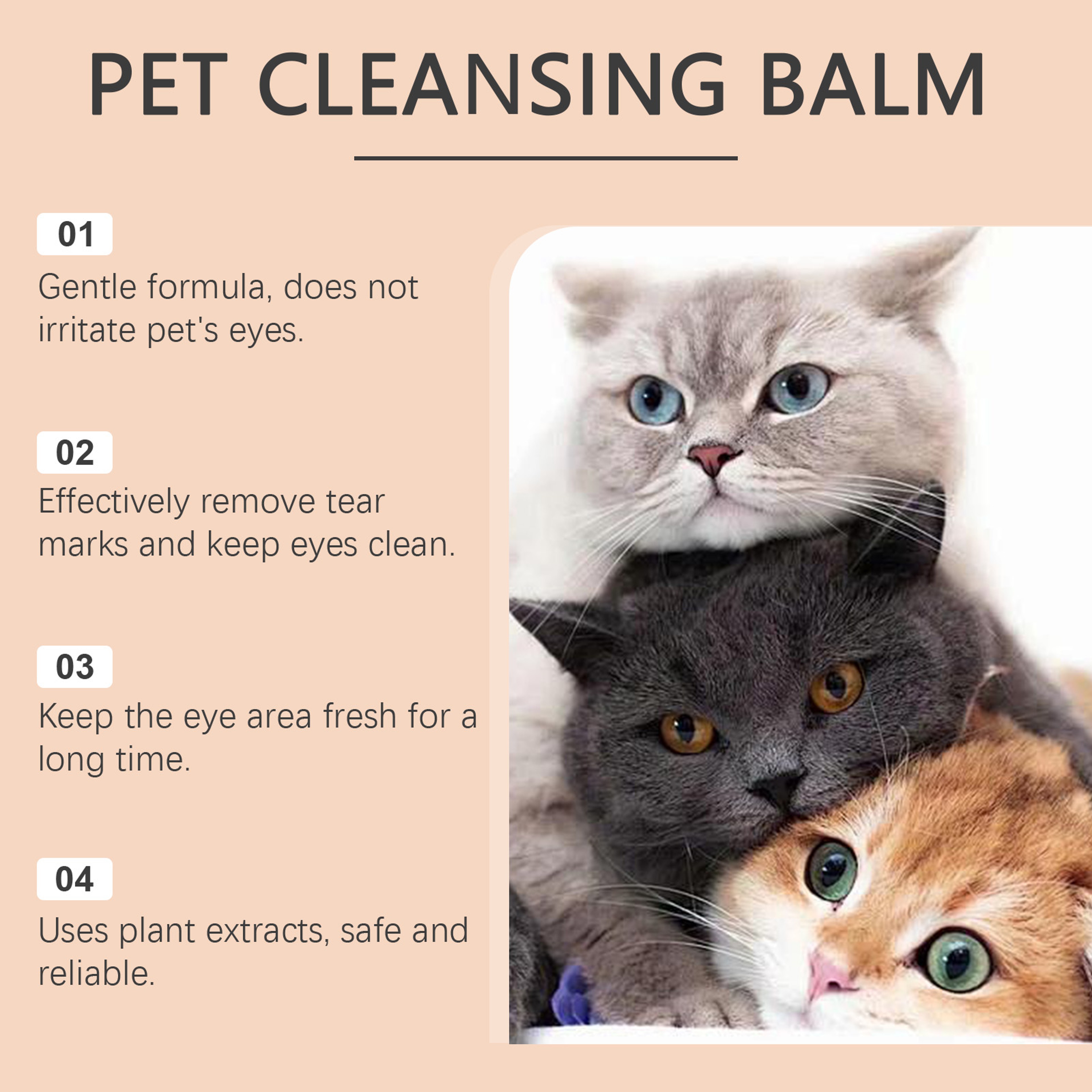 Pet Tear Stain Remover Balm For Dogs  Cats Gentle Eye Care Cleaner 1