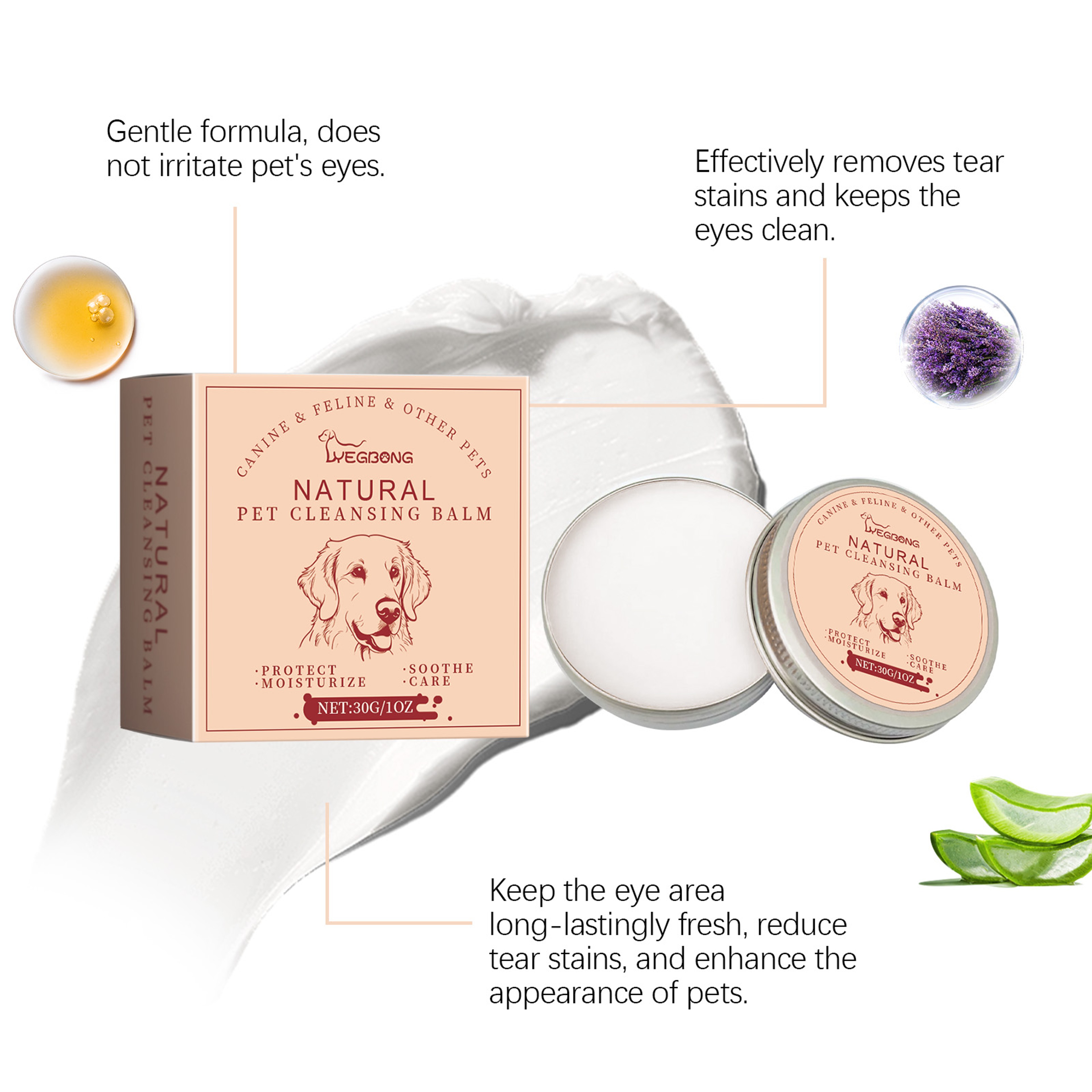 Pet Tear Stain Remover Balm For Dogs  Cats Gentle Eye Care Cleaner 4