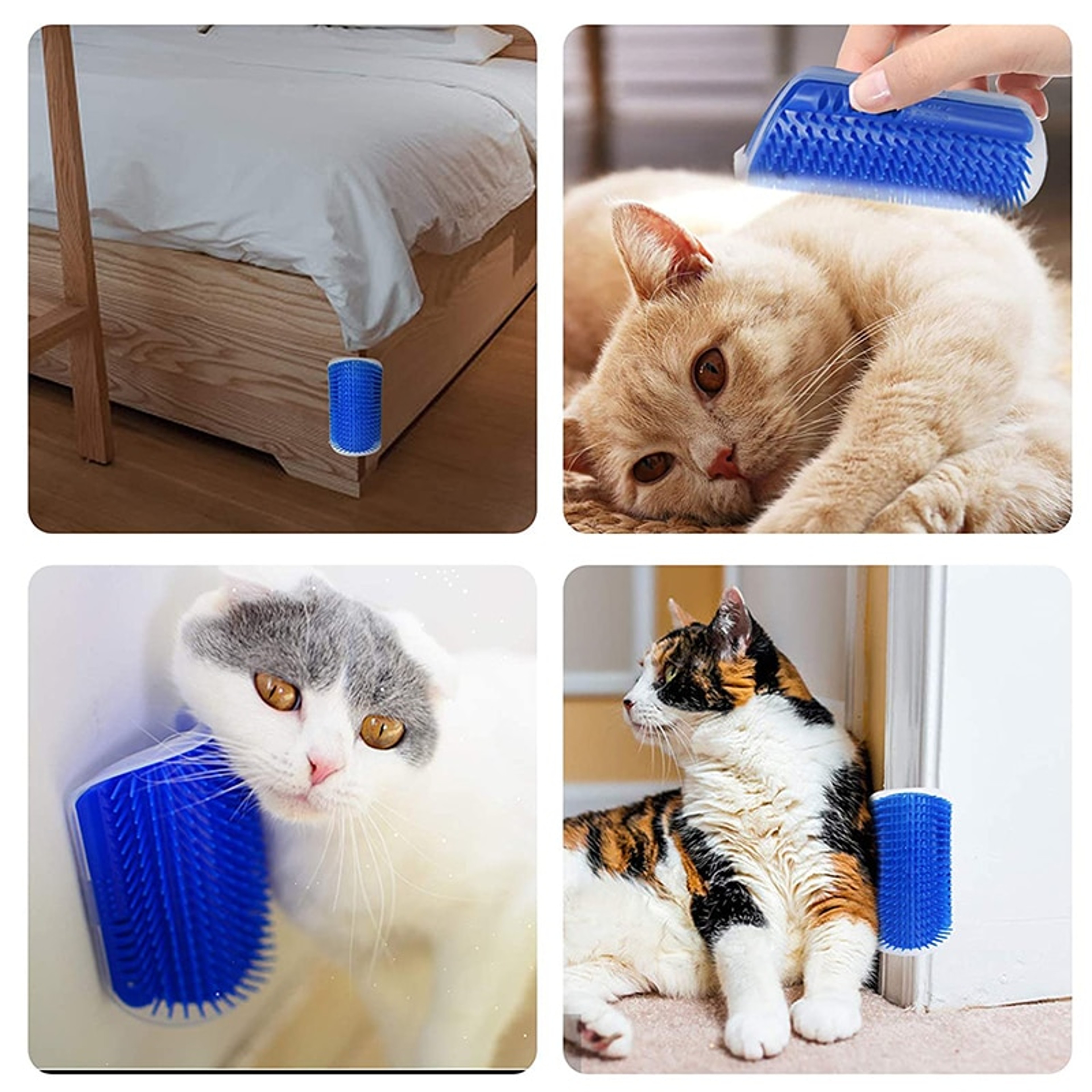 Self Grooming Cat Scratcher Corner Brush with Catnip Hair Remover & Massage Comb – view 6