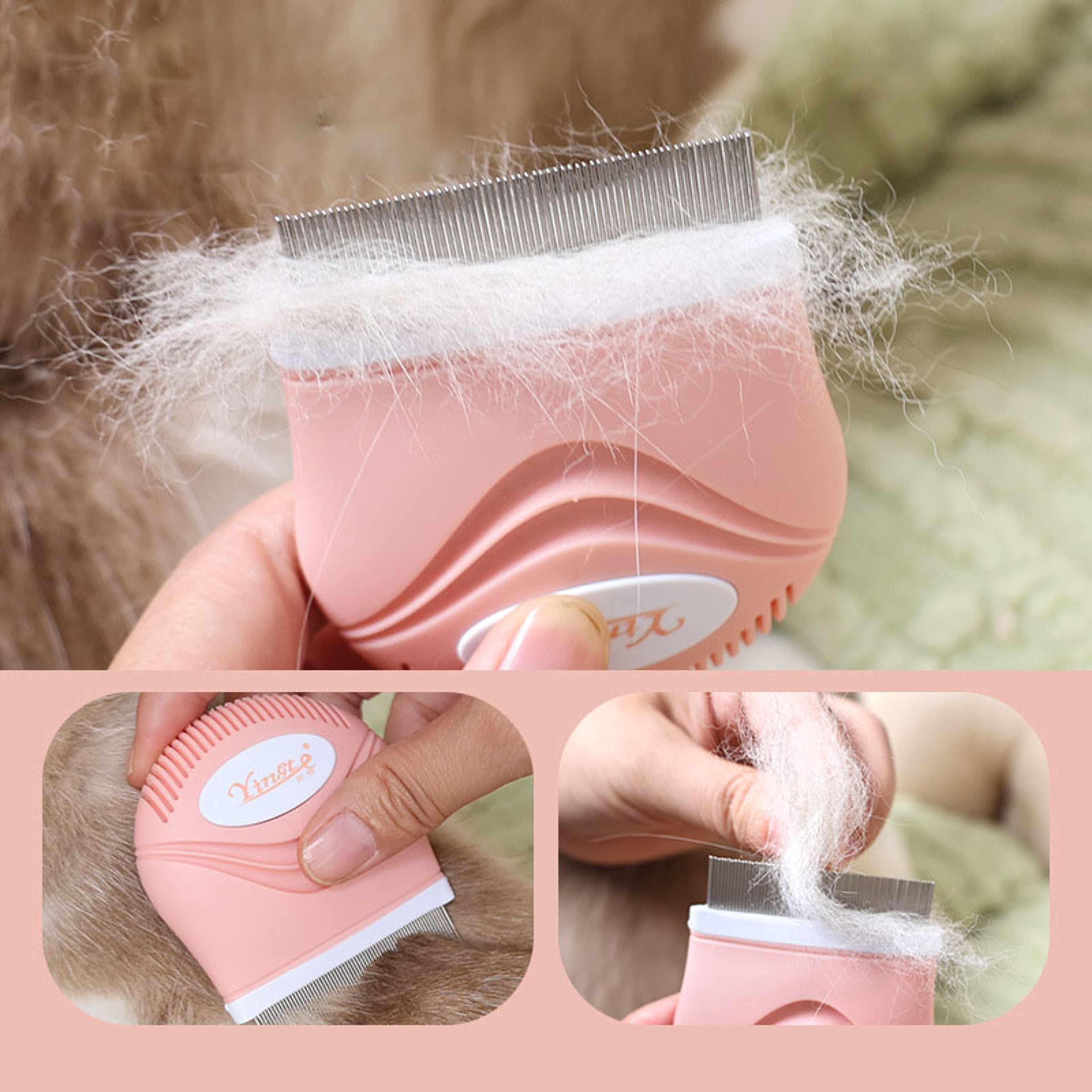 Stainless Steel Pet Flea Comb For Dogs  Cats Fine Tooth Grooming  Tear Stain Cleaning Brush 3