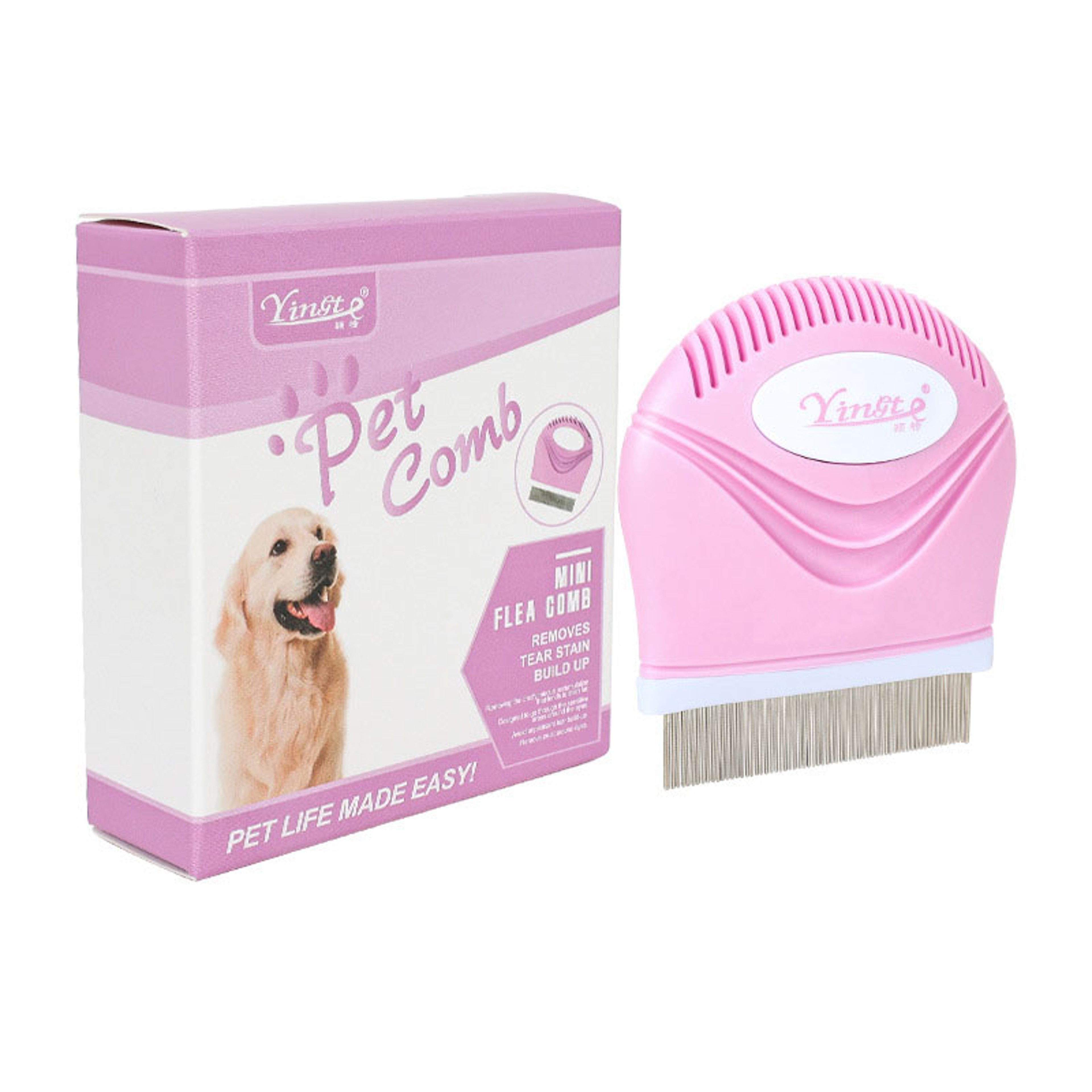 Stainless Steel Pet Flea Comb For Dogs  Cats Fine Tooth Grooming  Tear Stain Cleaning Brush 7
