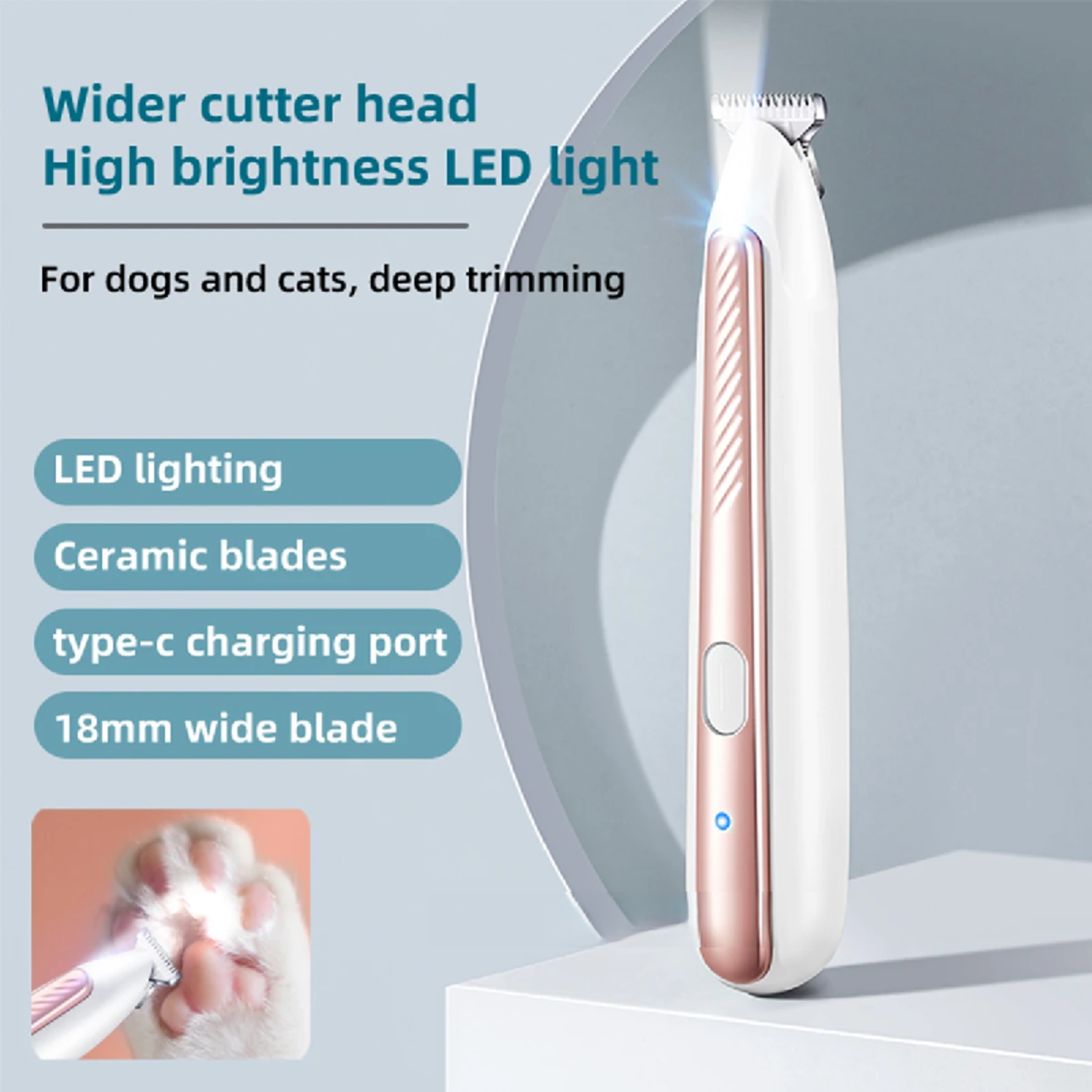 LED Pet Paw Trimmer for Dogs & Cats Precision Grooming Clippers with Light – view 4