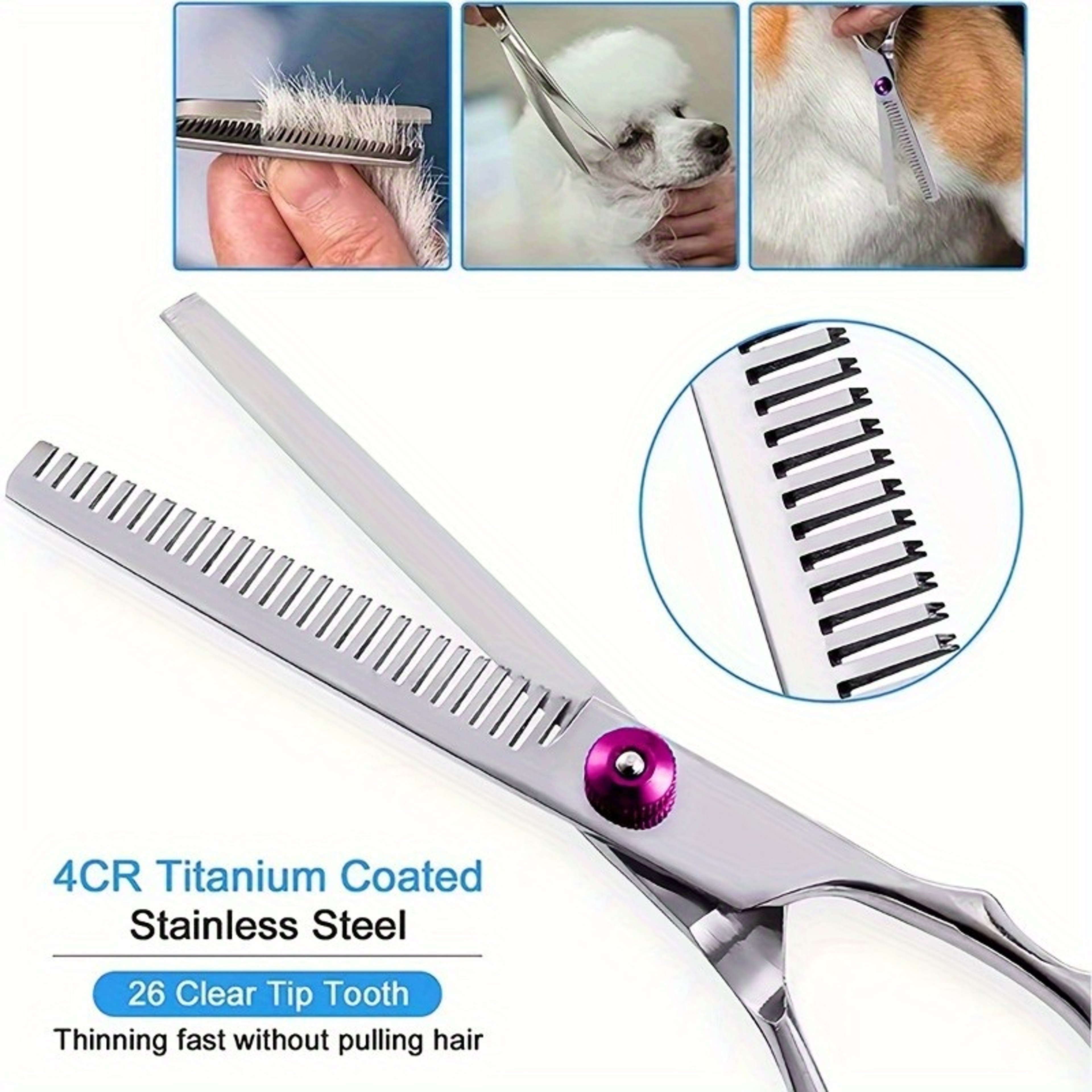 Pet Grooming Scissors Set for Dogs & Cats with Precision Thinning Shears – view 6