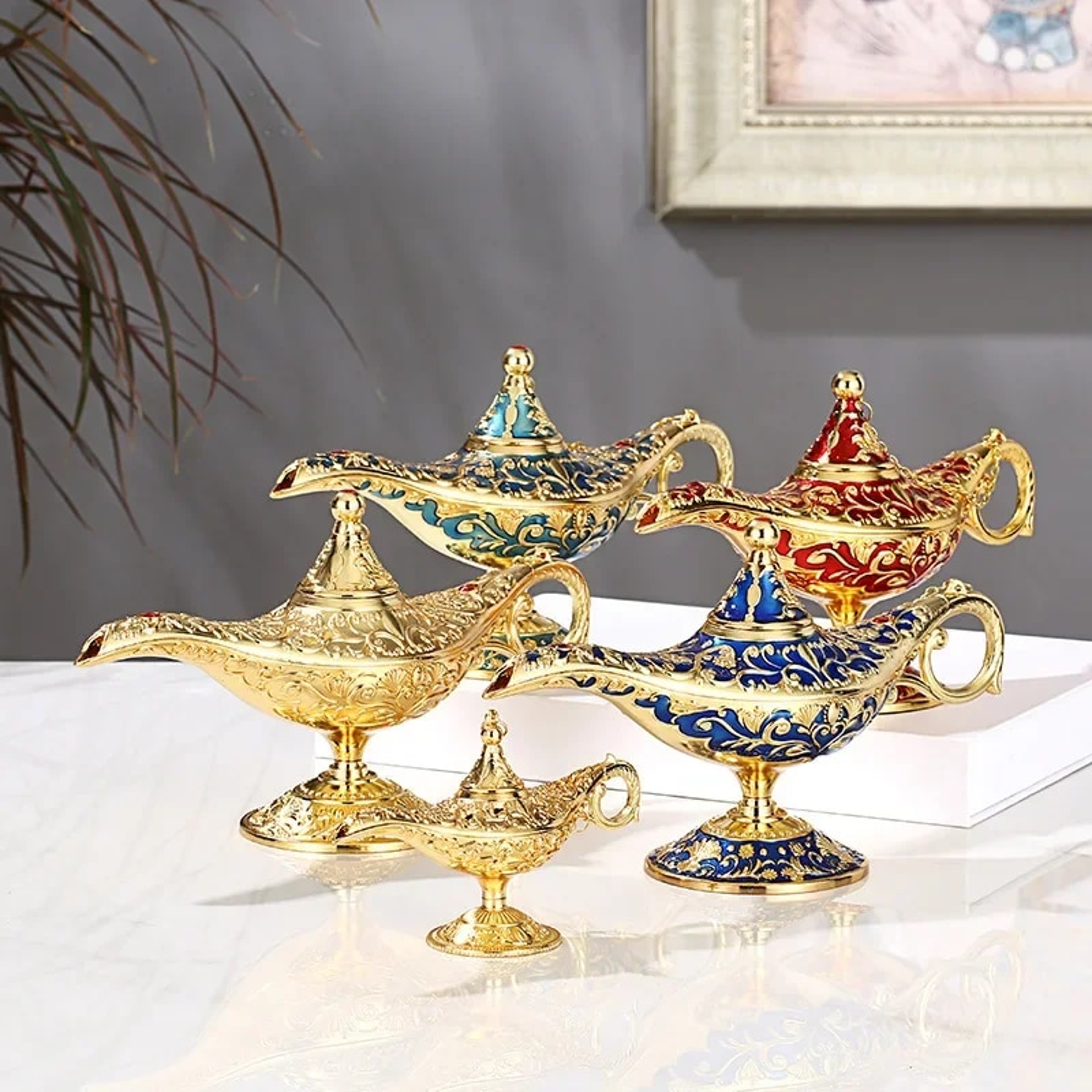 Vintage Aladdin Lamp: Magic Genie Tabletop Decor & Wedding Gift – view 14