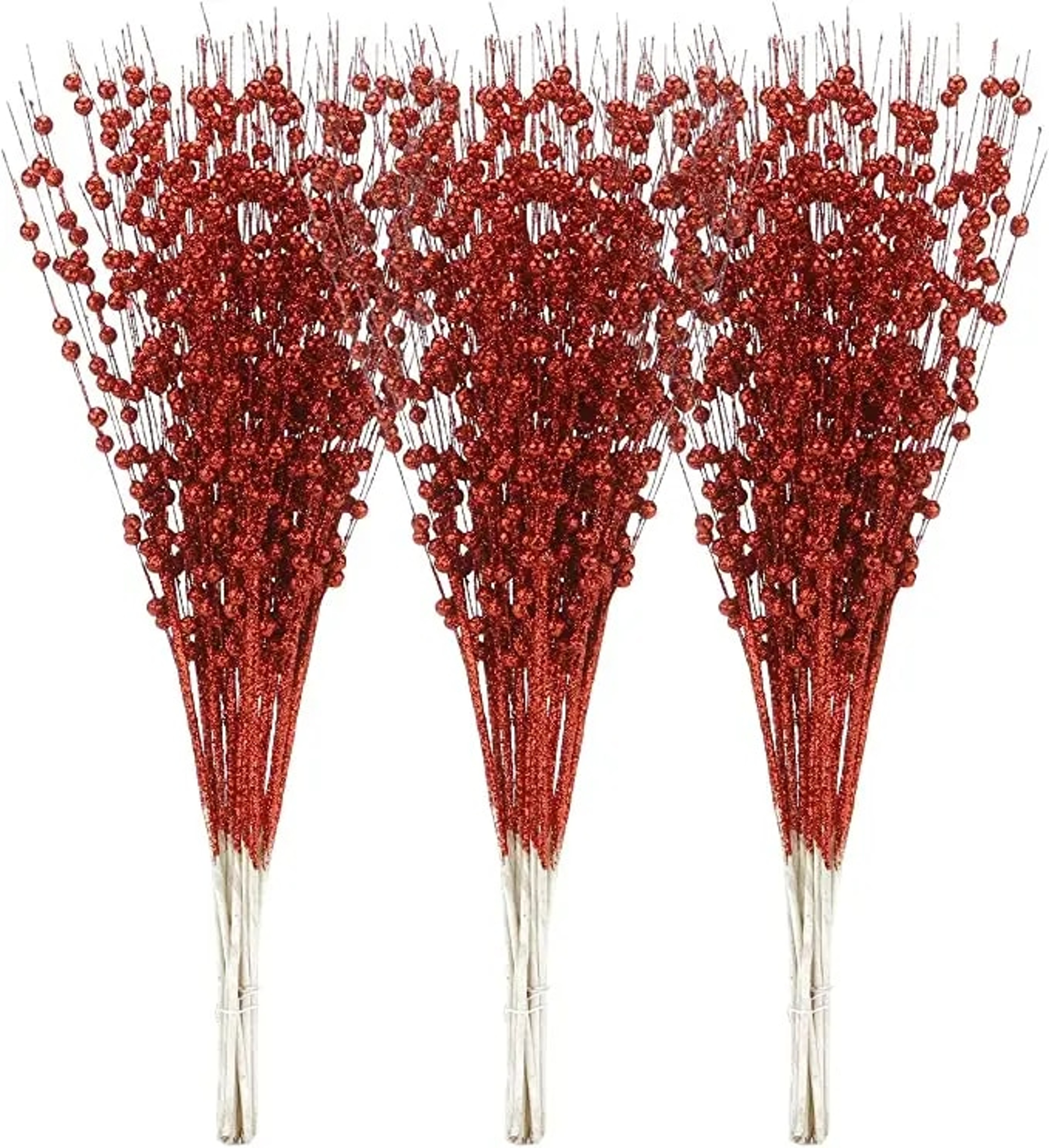 12pcs Gold Christmas Decorative Berry Stem | DIY Wreath, Tree Decor, Holiday Crafts & Gifts – view 9