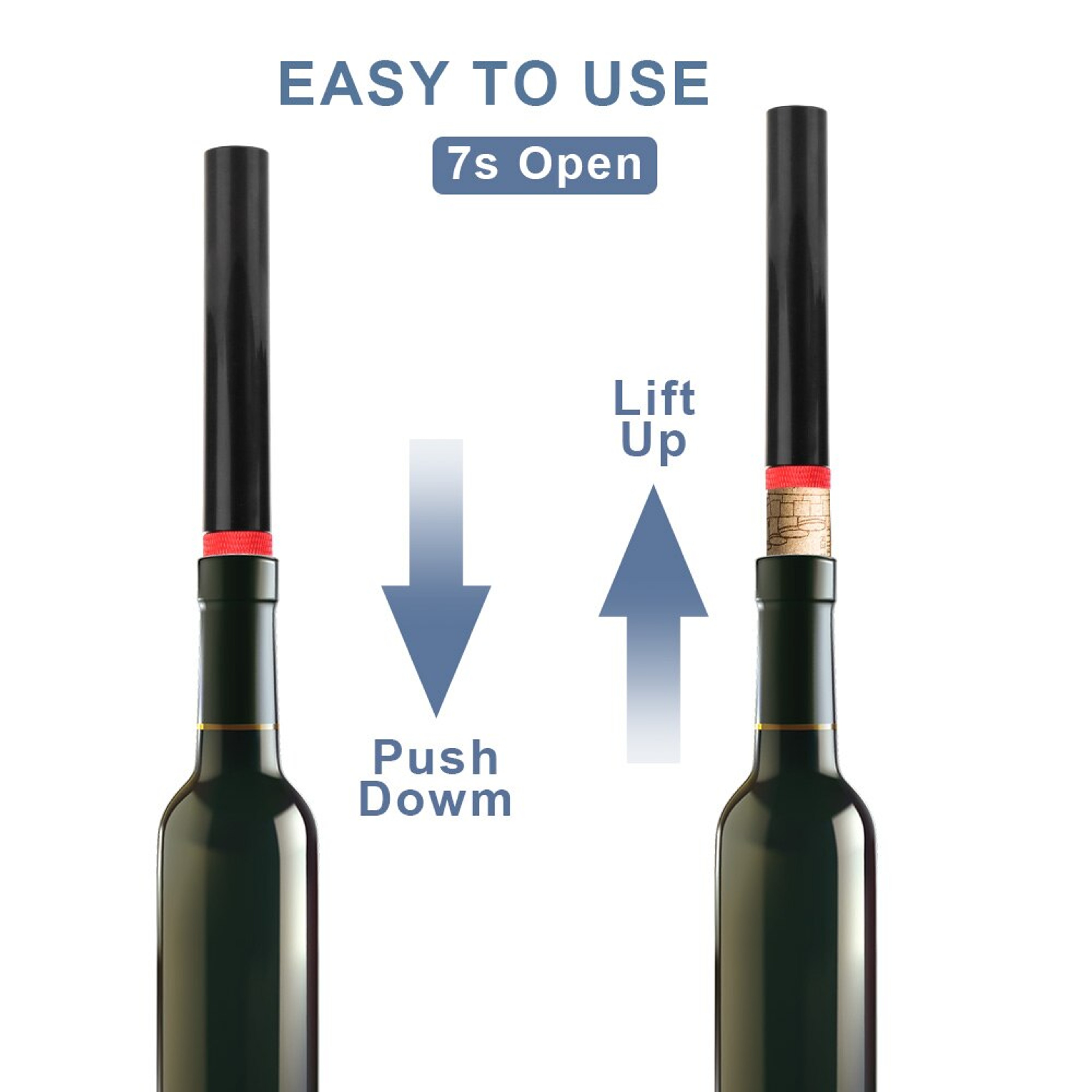 Wine Bottle Opener: Corkscrew, Air Pressure Pump, Jar Cork Remover | Bar Tool Essentials – view 2