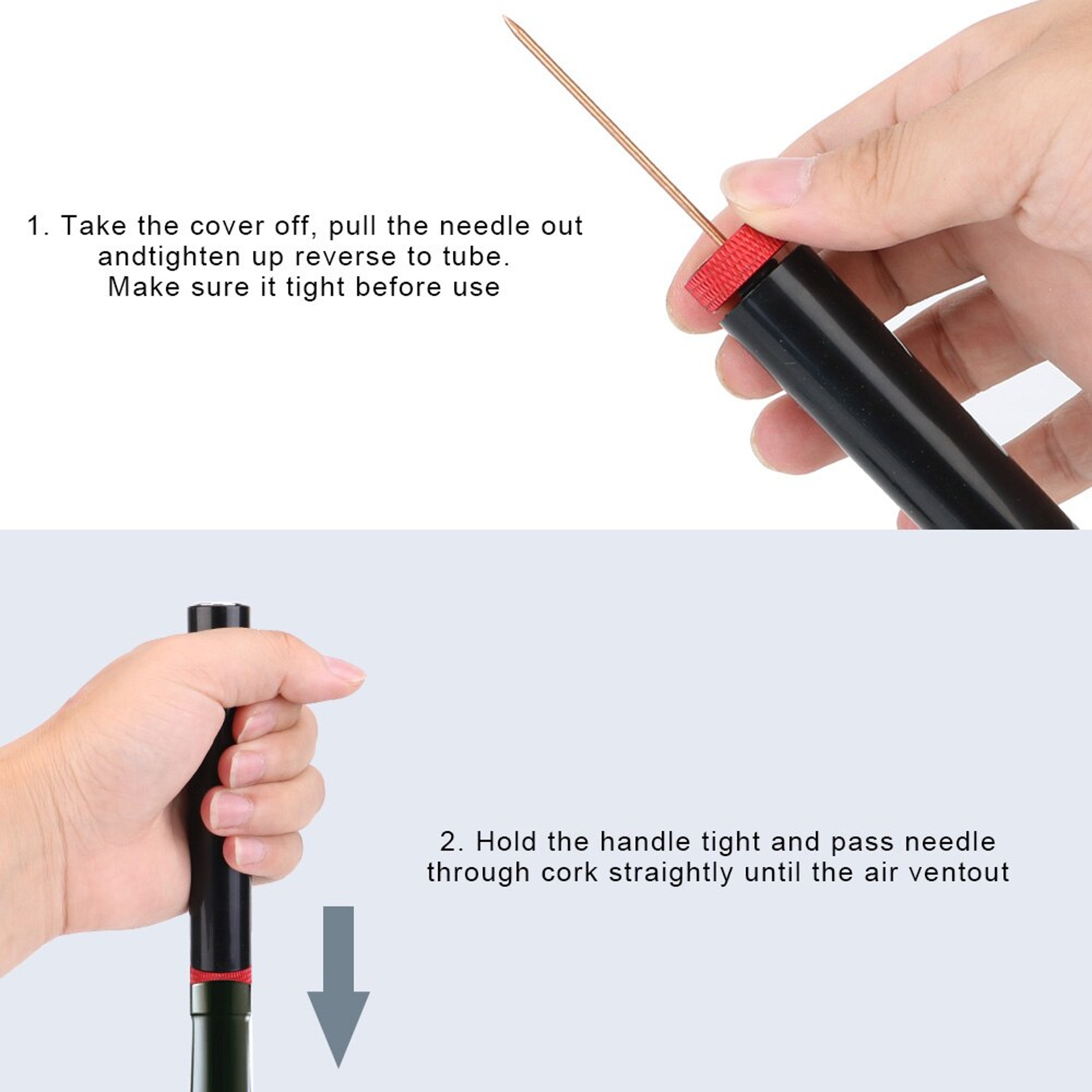 Wine Bottle Opener: Corkscrew, Air Pressure Pump, Jar Cork Remover | Bar Tool Essentials – view 3