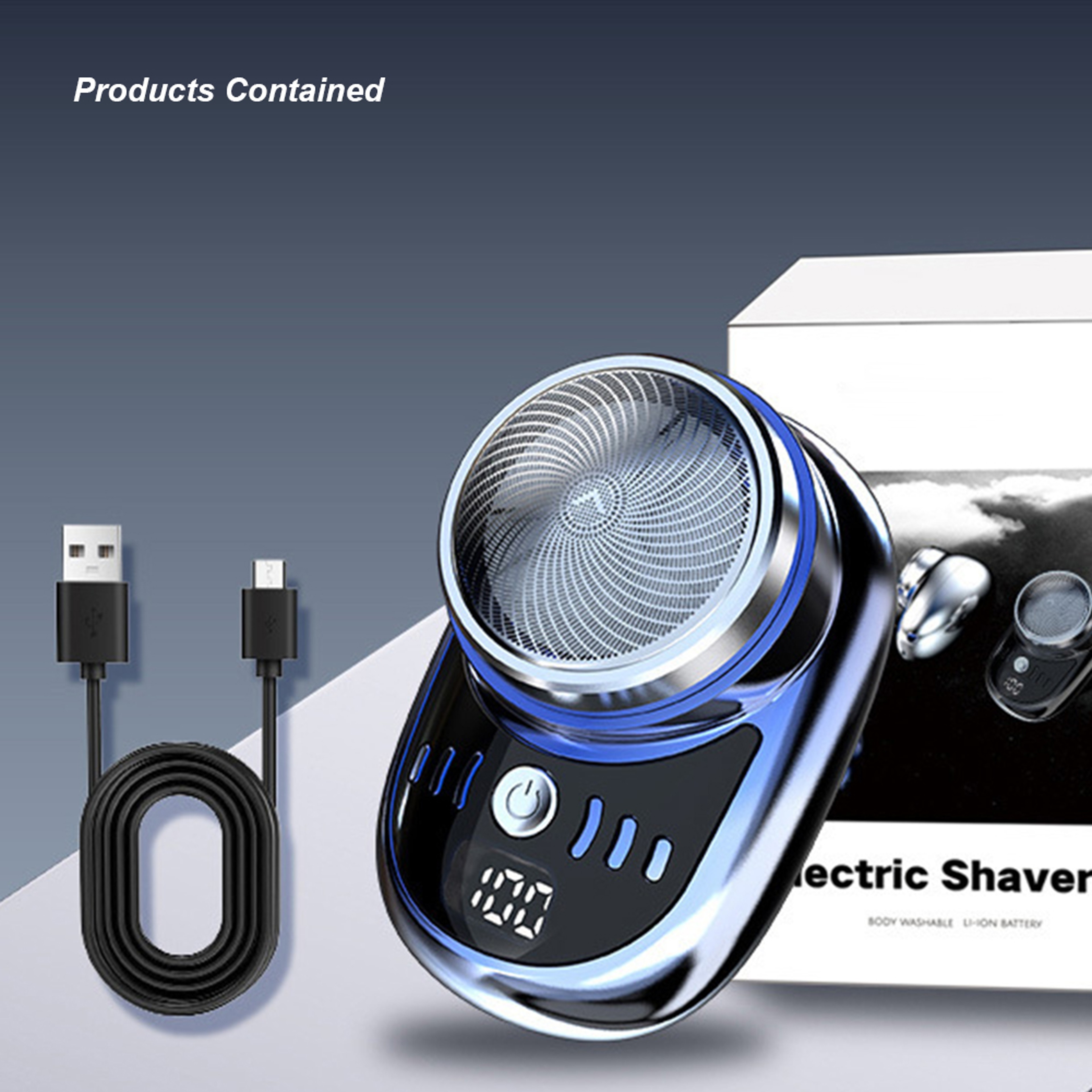 Pocket Travel Shaver Rechargeable Mini Beard Trimmer with Digital Display for Men  Women