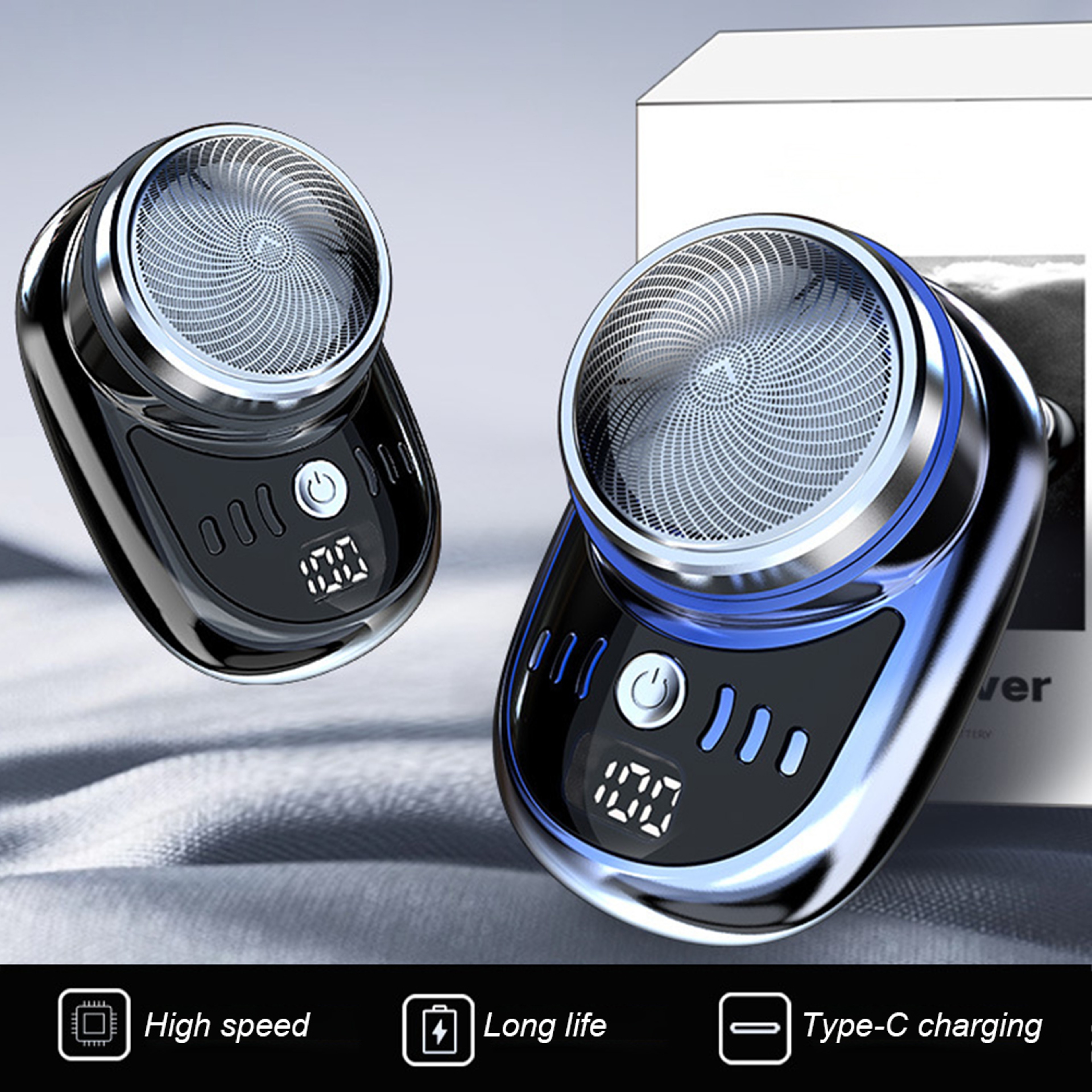 Pocket Travel Shaver Rechargeable Mini Beard Trimmer with Digital Display for Men  Women