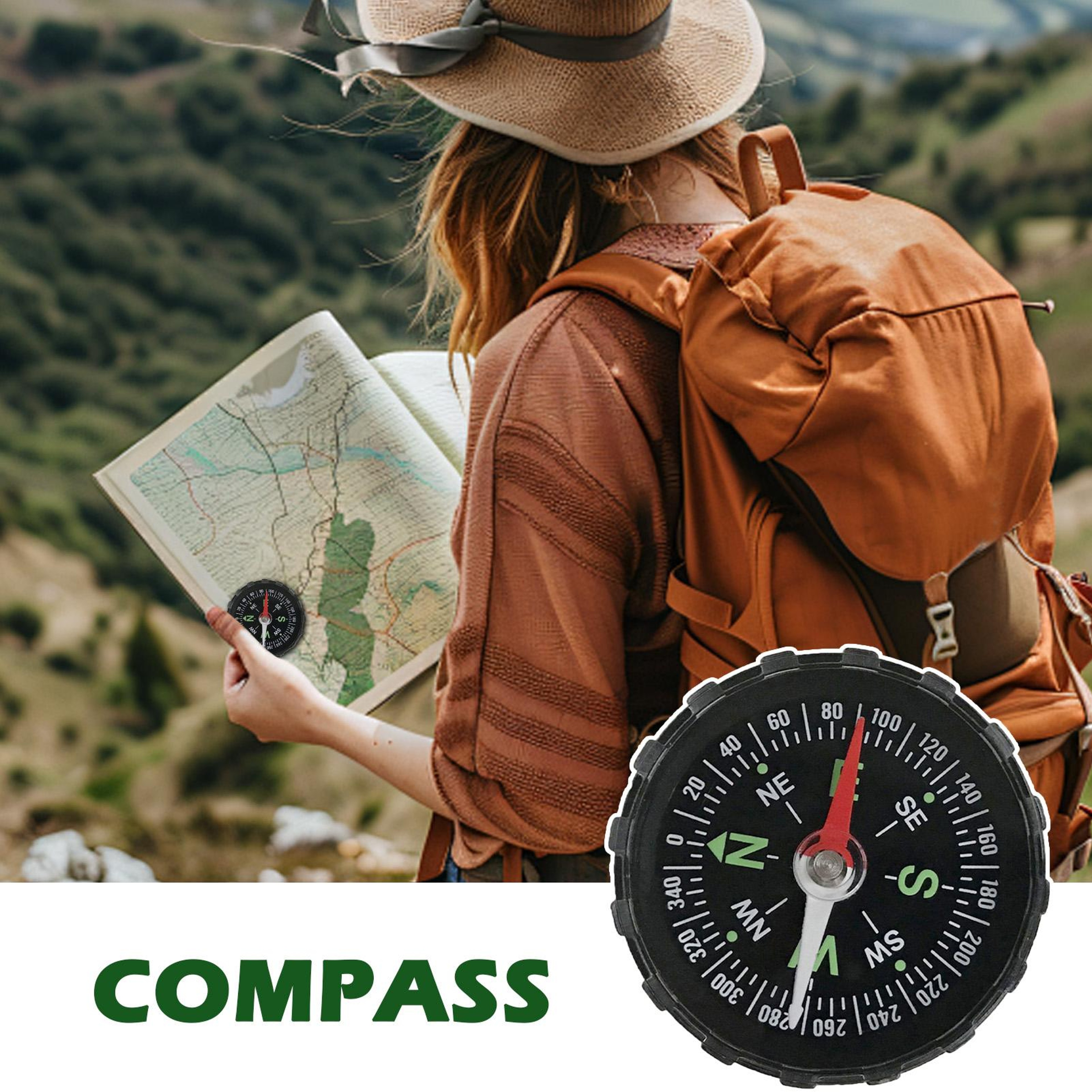 Portable Hiking Compass Lensatic Survival Navigation Compass For Camping And Travel 2