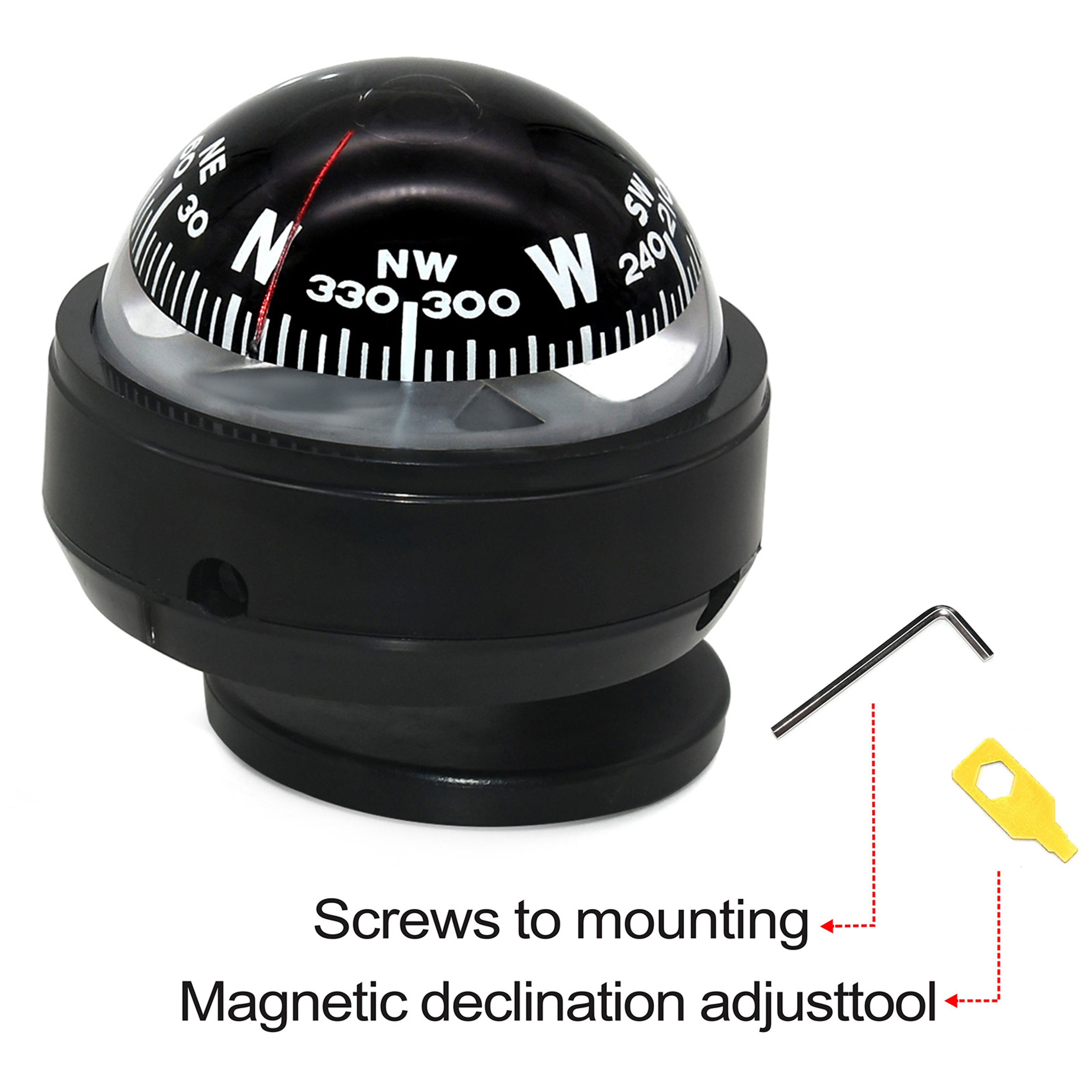 Adjustable Car Dashboard Compass For Boat Truck And Outdoor Navigation 5