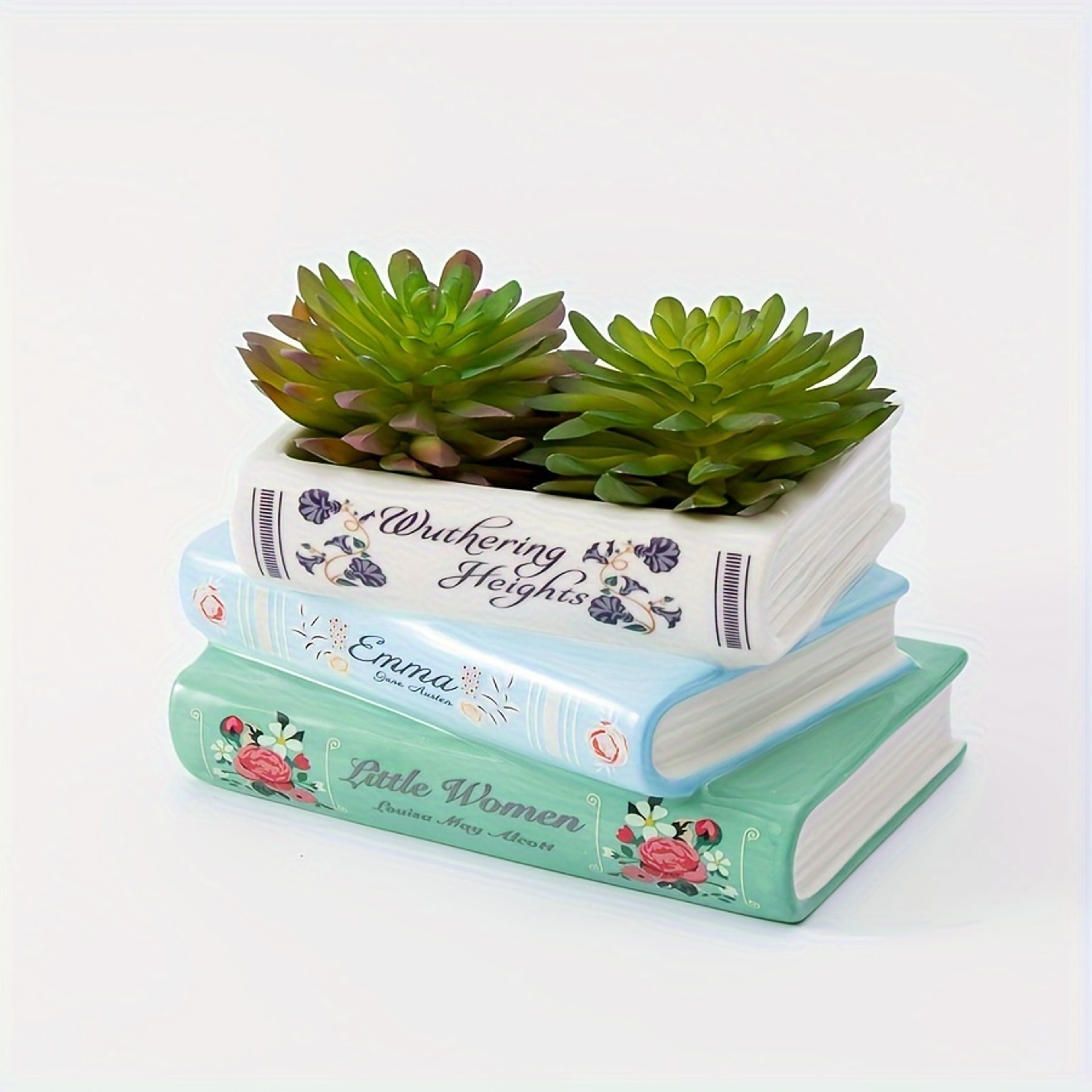 Vintage Ceramic Book Vase for Flowers and Bookshelf Decor – view 4