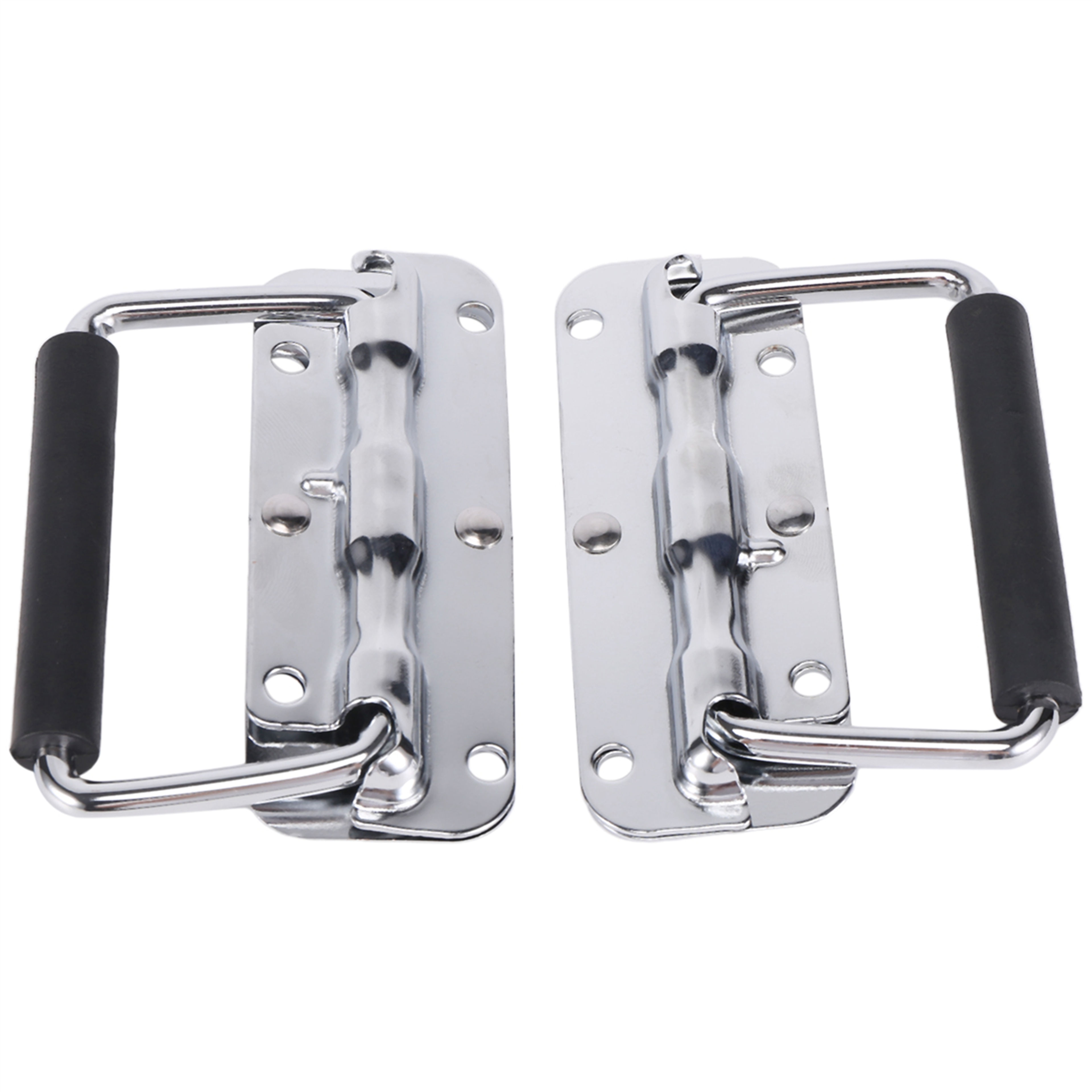 Stainless Steel Folding Toolbox Handle Set, Spring Loaded Chest Pulls – view 3