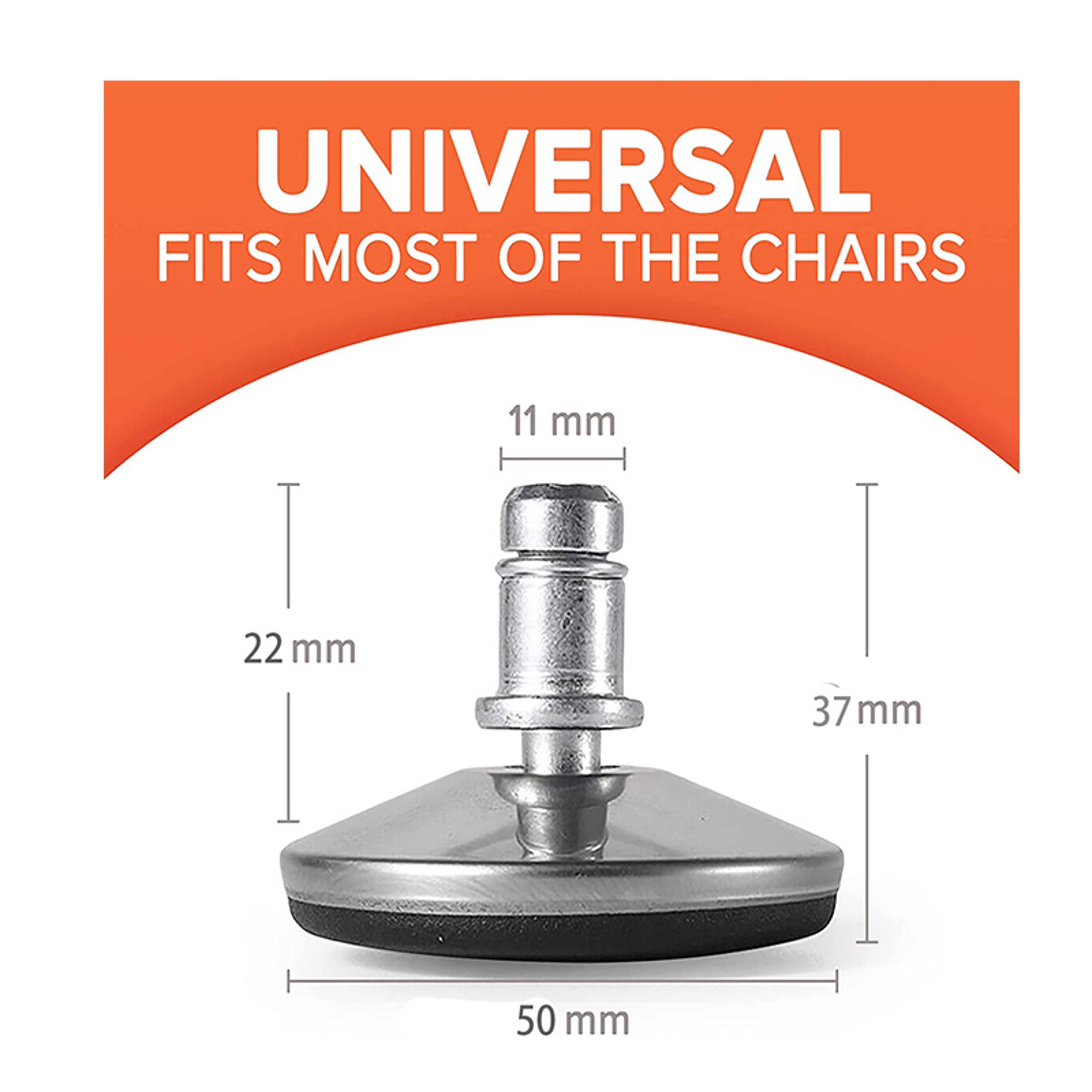 Office Chair Bell Glides Set Stem Fixed Feet Replacement – view 6