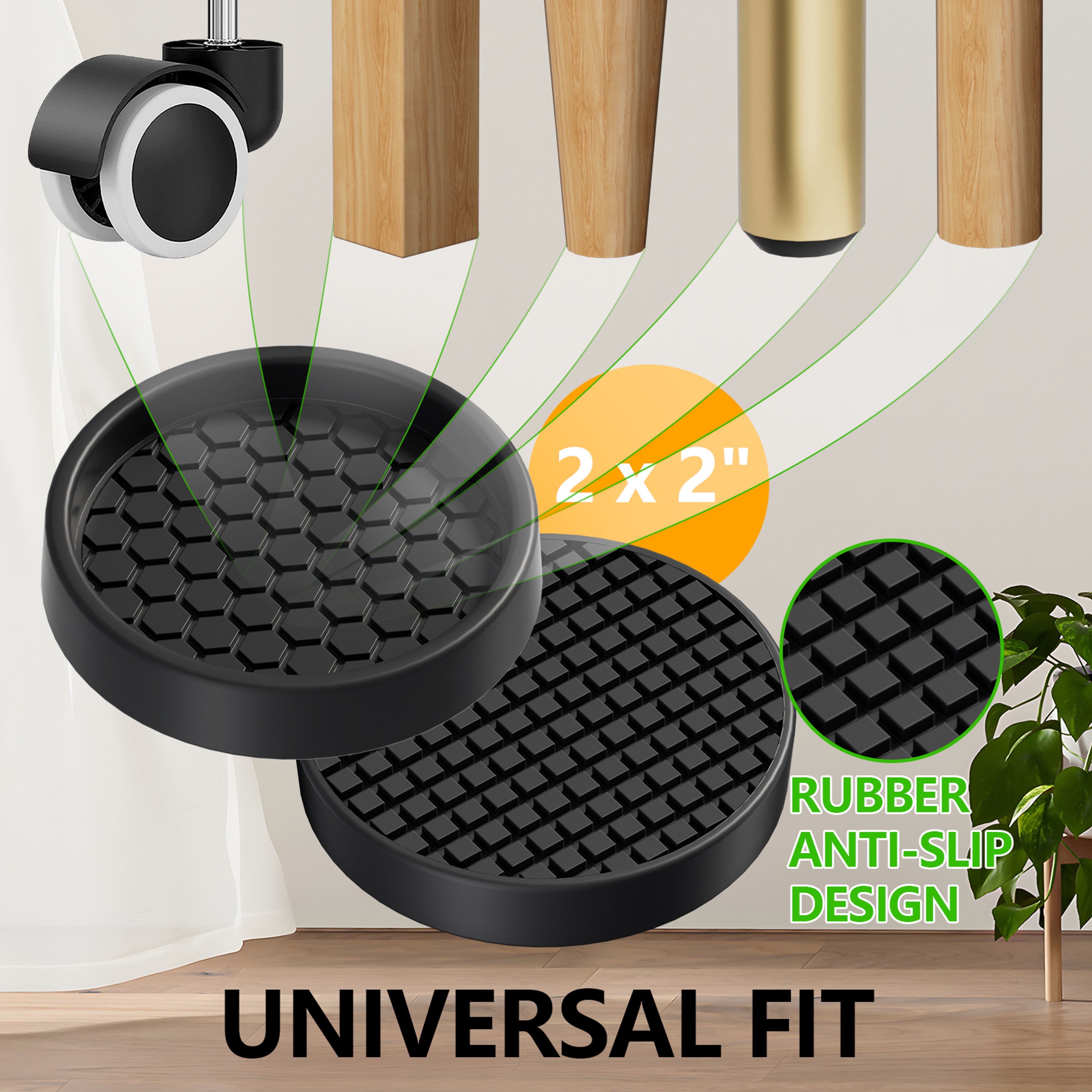 Non Slip Furniture Caster Cups For Beds Chairs And Hardwood Floors 3