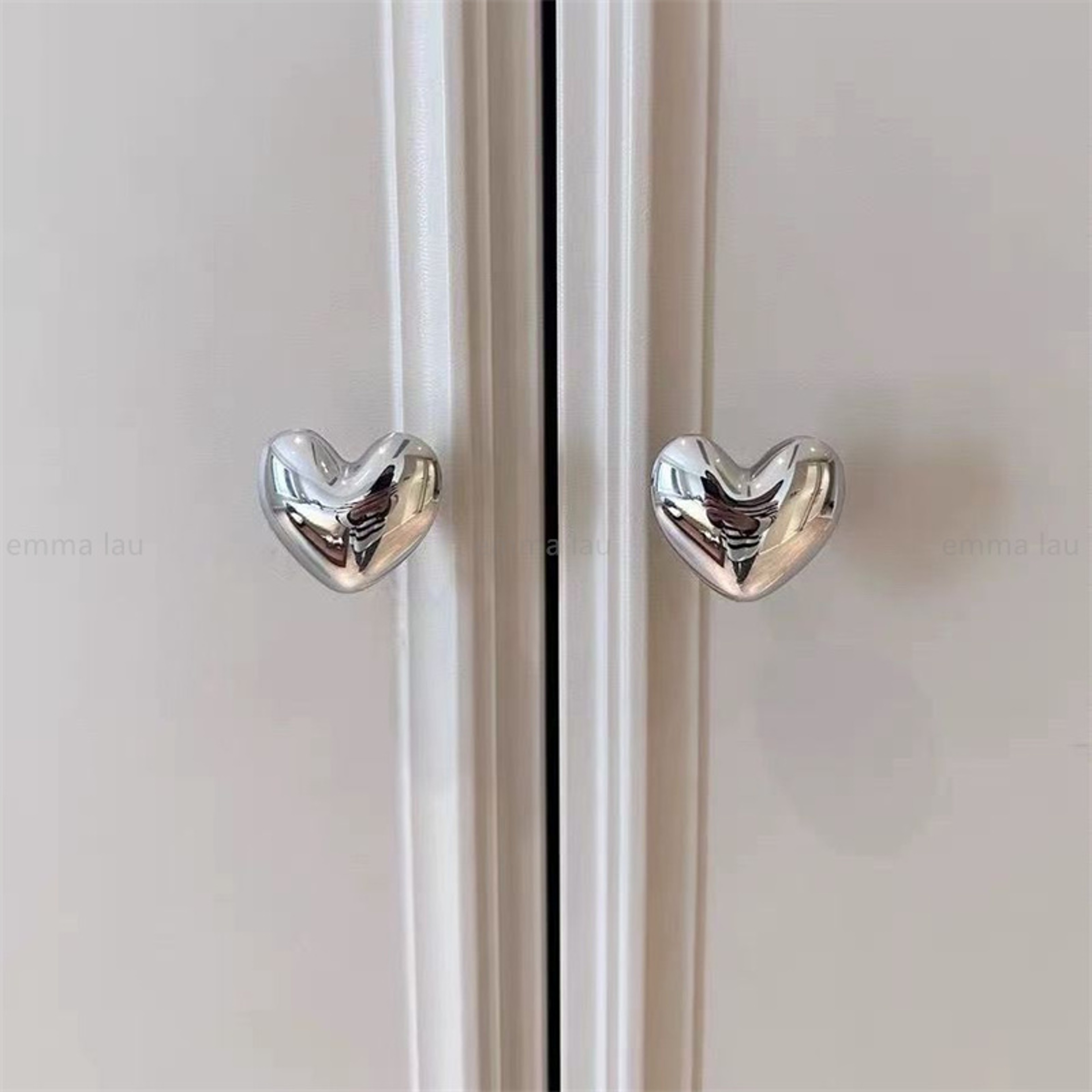Heart Cabinet Knobs in Chrome for Drawers, Cabinets and Wardrobes – view 2