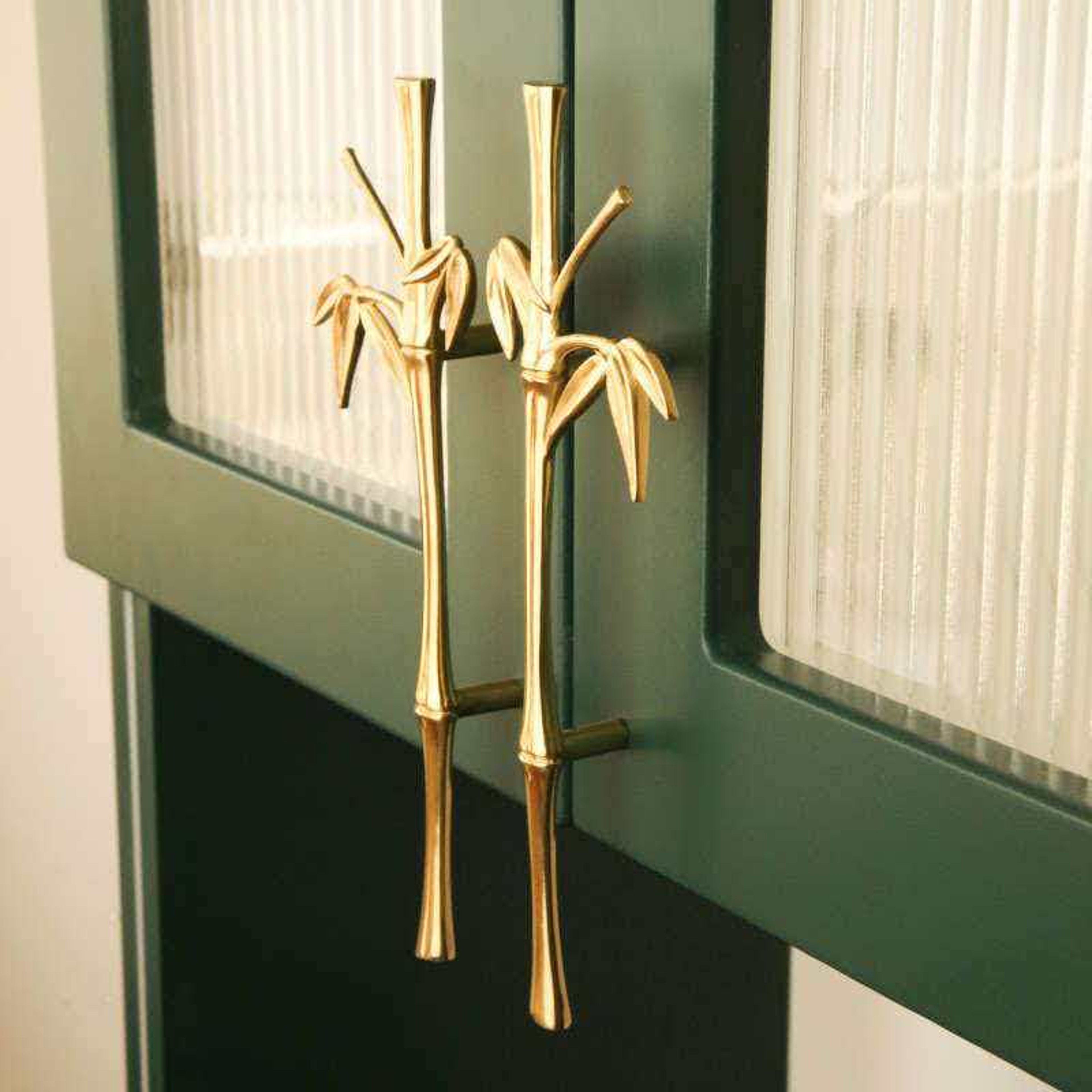Brass Bamboo Cabinet Handles for Drawers Wardrobes and Cupboards – view 1