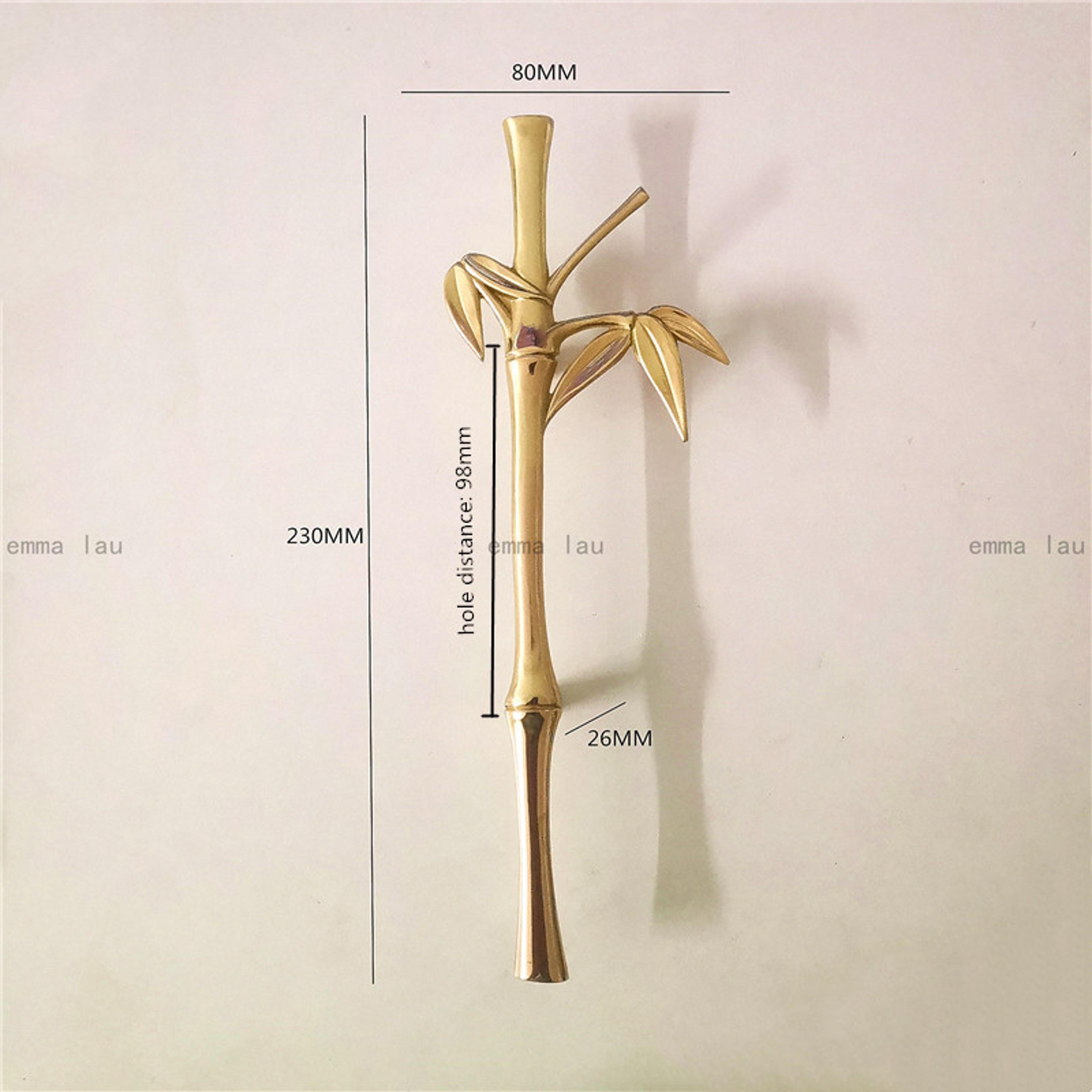 Brass Bamboo Cabinet Handles for Drawers Wardrobes and Cupboards – view 3