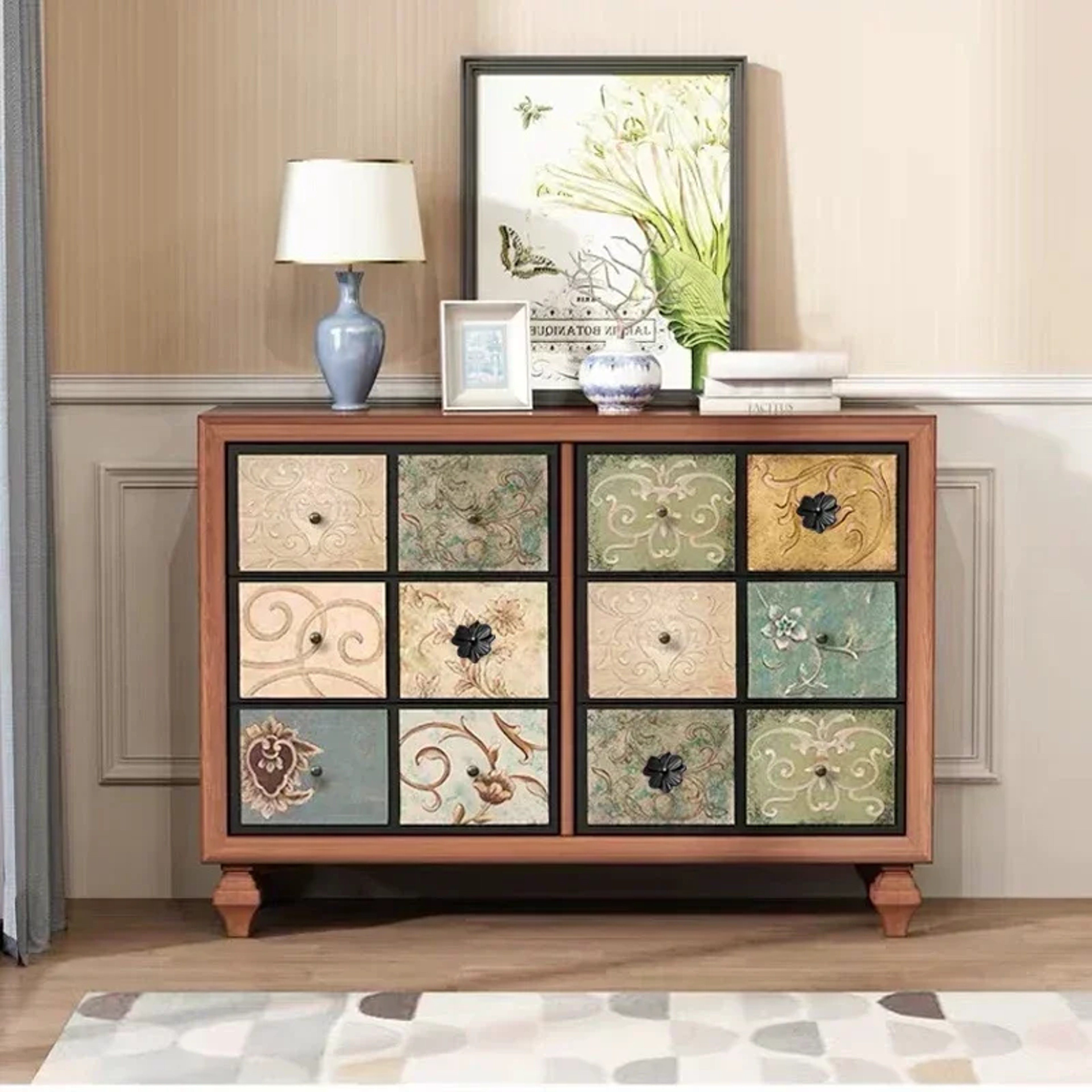 Colorful Flower Kitchen Cabinet Handles Kids Room Wardrobe Knobs 5