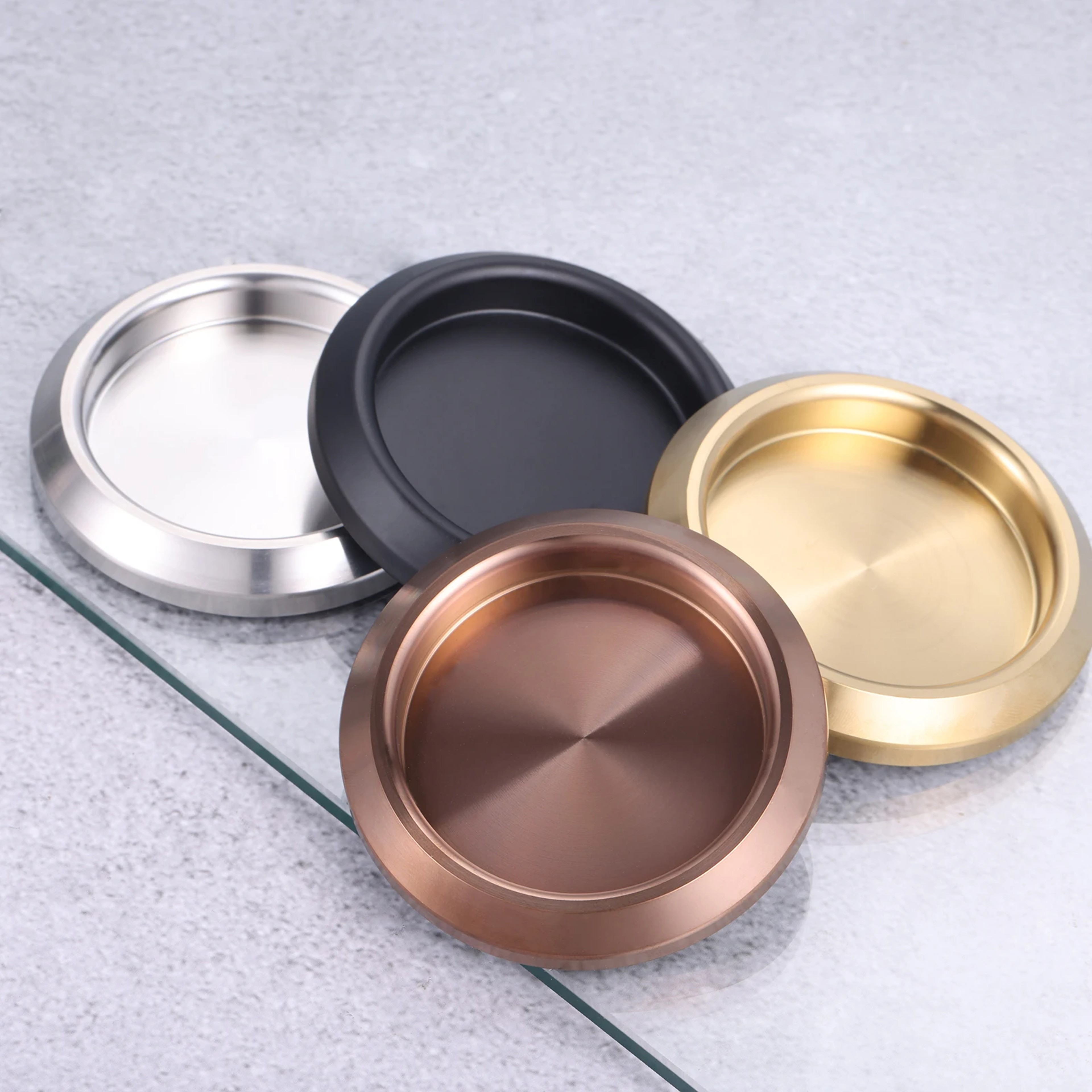 Stainless Steel Invisible Sliding Door Handle Round Cabinet Knob for Glass and Bathroom Doors – view 3